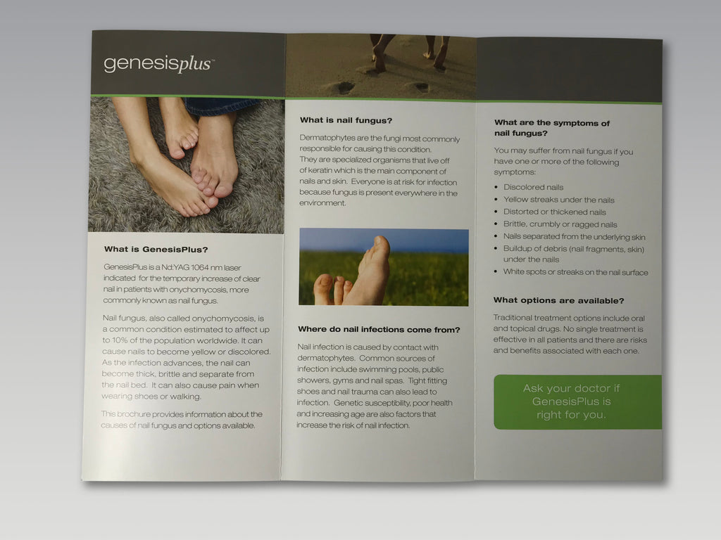 Cutera Genesis Plus Nd YAG GenesisPlus Nail Fungus Treatment Patient Brochures
