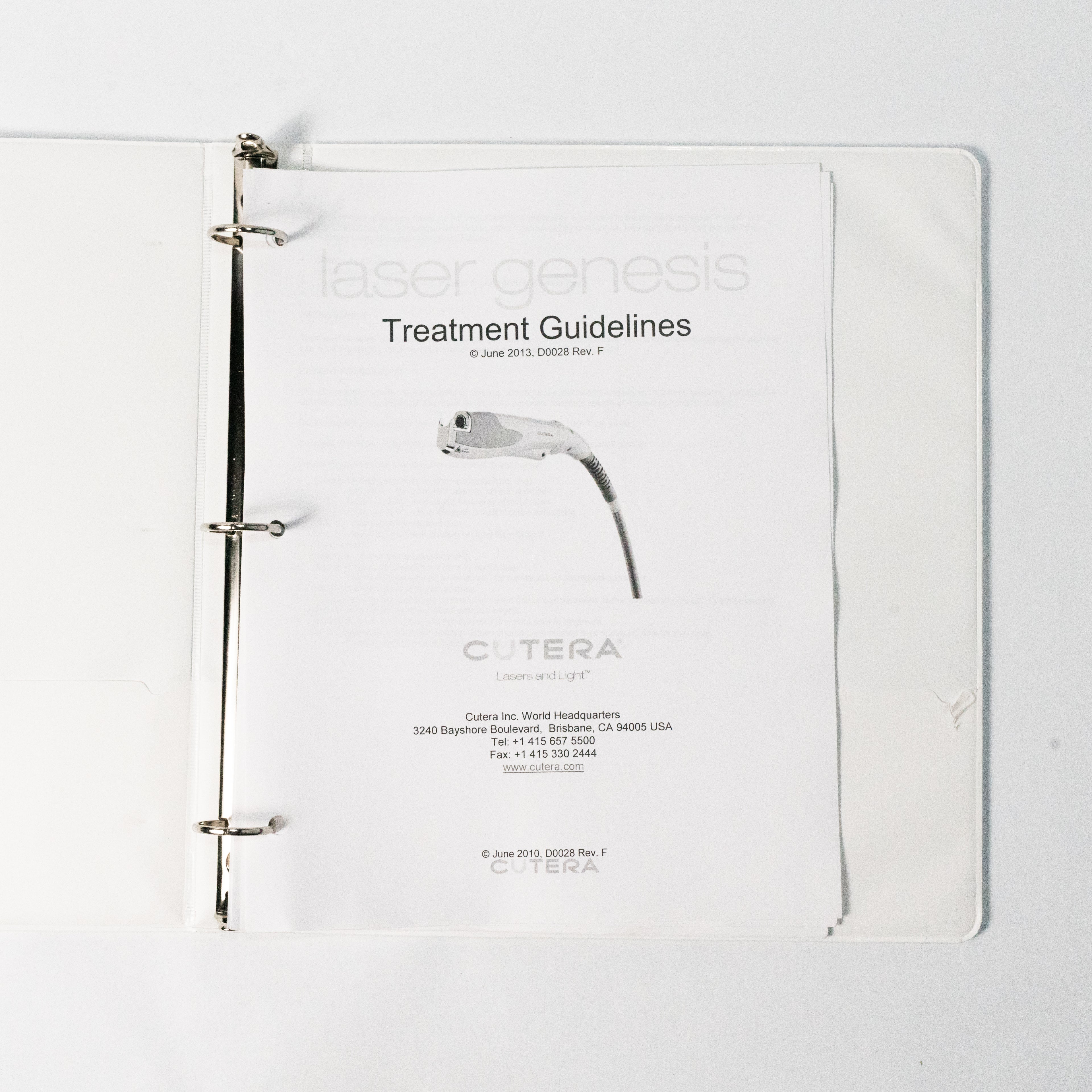 Cutera Laser Genesis Treatment Guidelines & Overview Manual D0028 (6 pages)