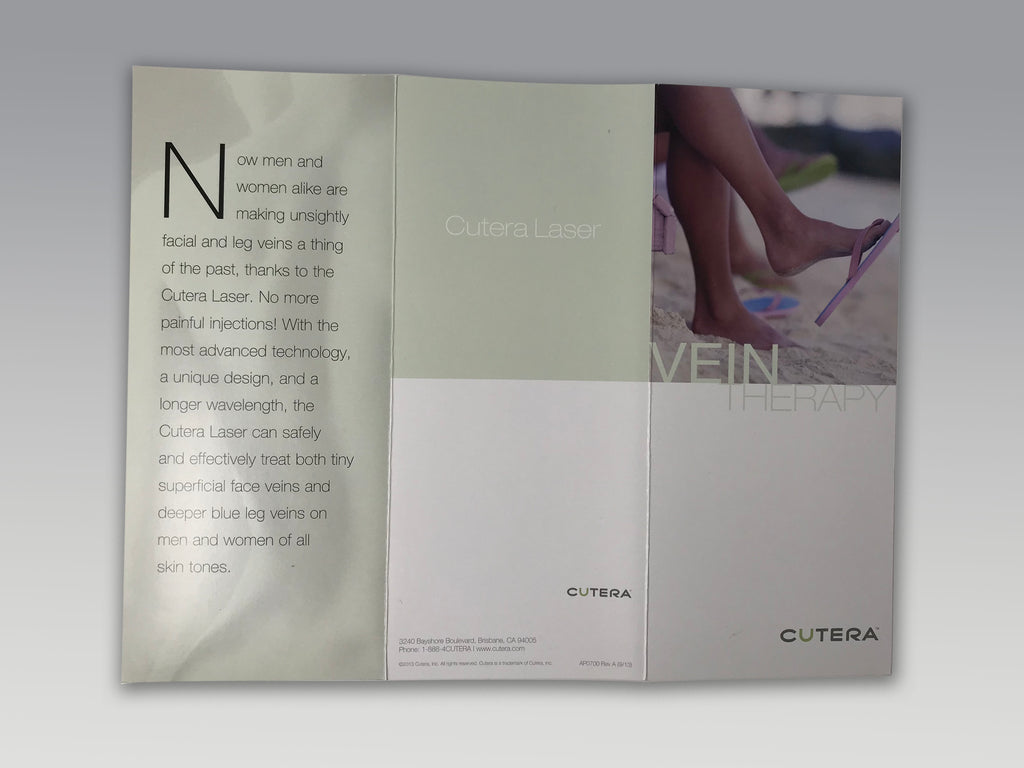 Cutera Lasers Leg Vein Therapy Face and Body Laser Treatment Patient Brochures