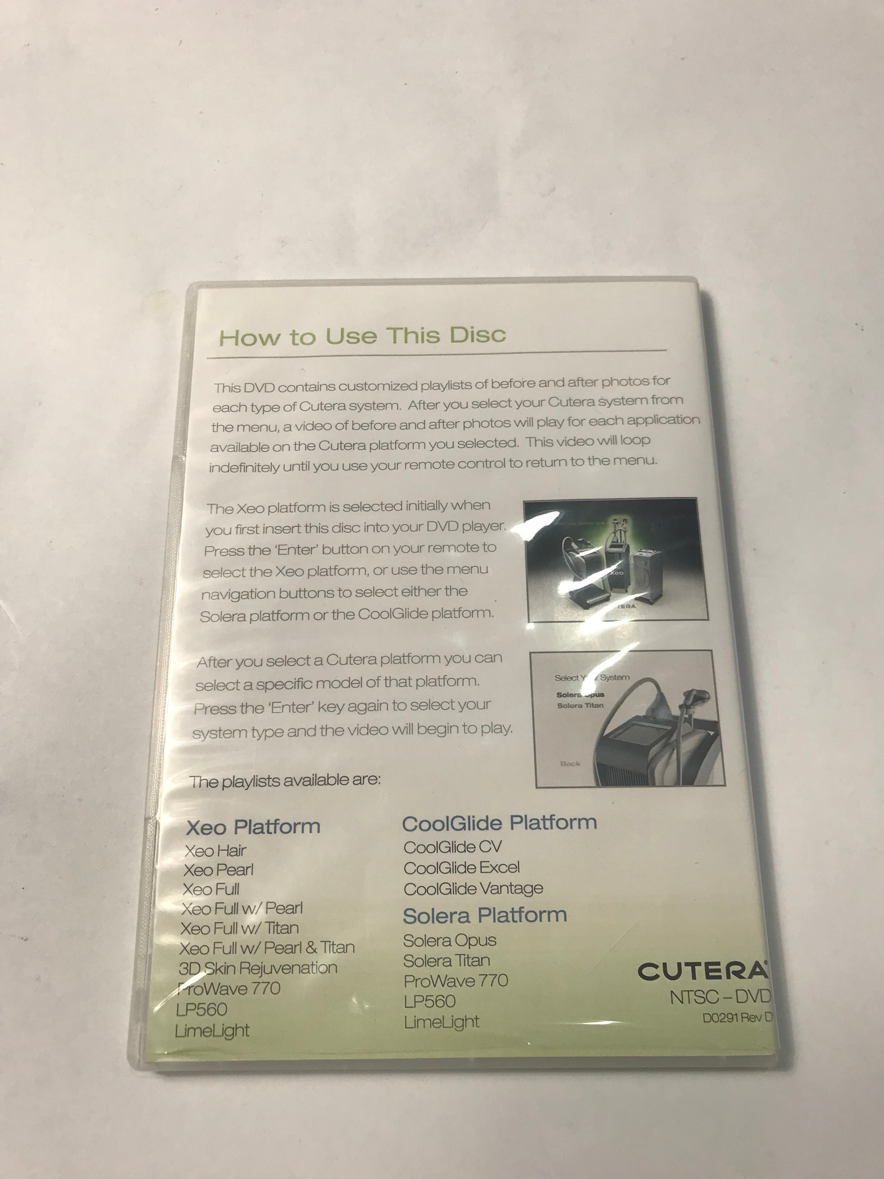 Cutera Lasers Xeo Solera CoolGlide Before & After Photo Patient Presentation DVD