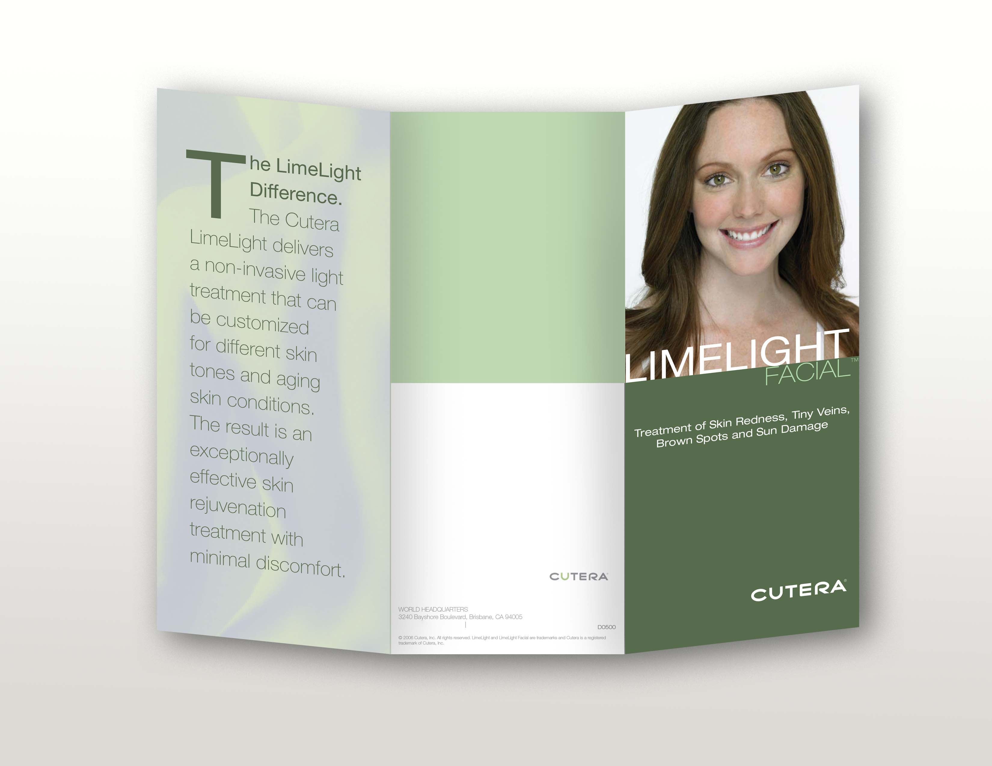 Cutera LimeLight IPL Facial Skin Rejuvenation Pigmentation Vein Brochures 25/pck