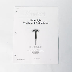 Cutera LimeLight Treatment Guidelines Manual D0481 (June 2013) 9 Pages