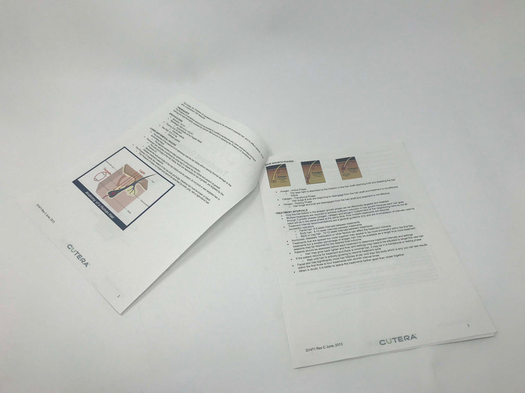 Cutera Prowave LX Treatment Guidelines Hand Piece Manual