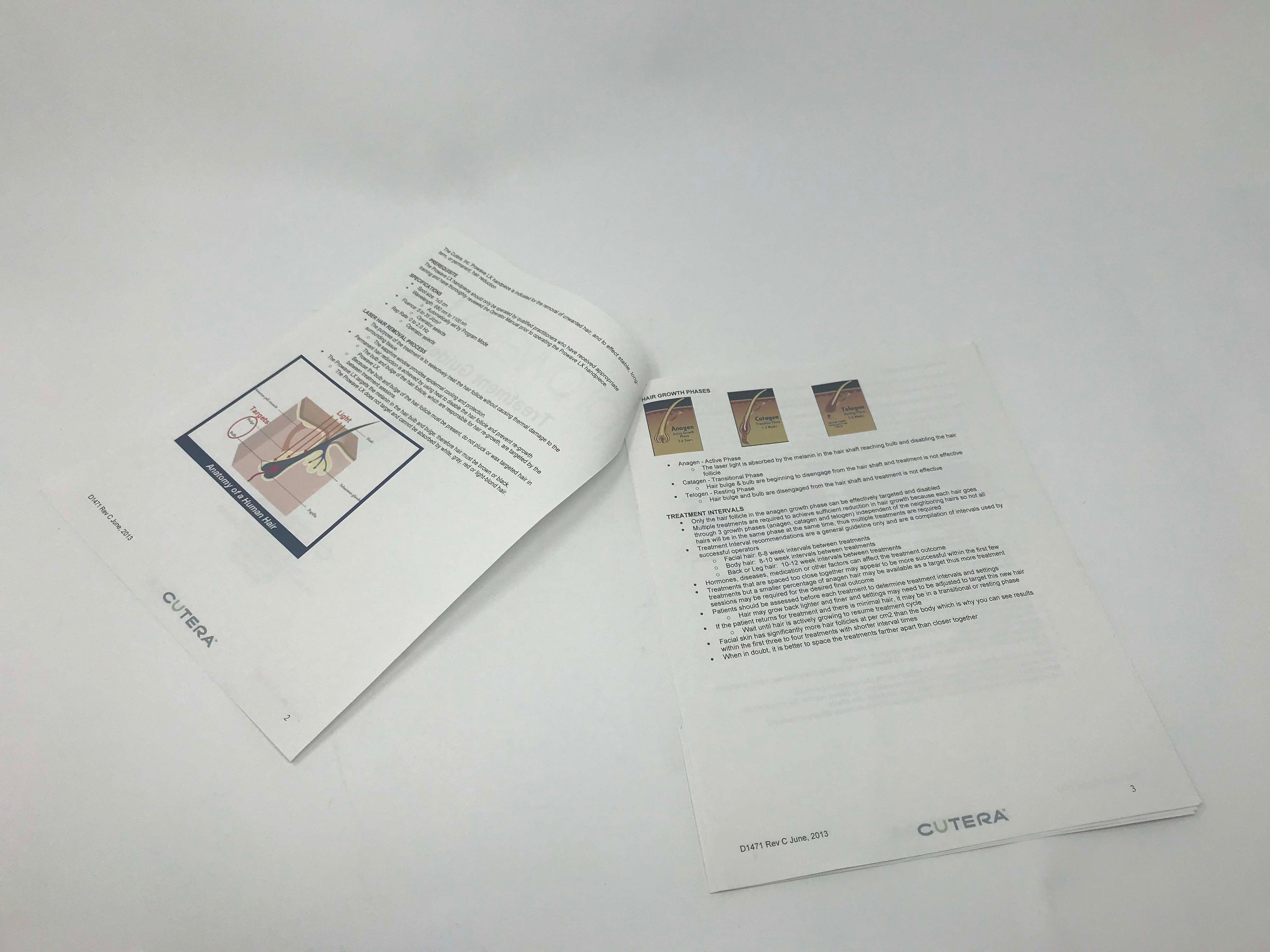 Cutera Prowave LX Treatment Guidelines Hand Piece Manual