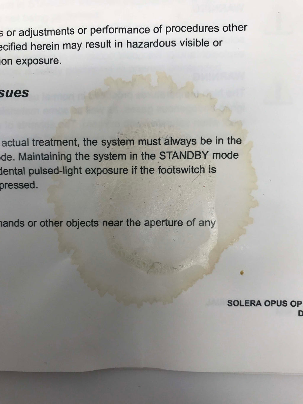 Cutera Solera Opus Aesthetic Energy IPL Platform Console Operators Manual 2011