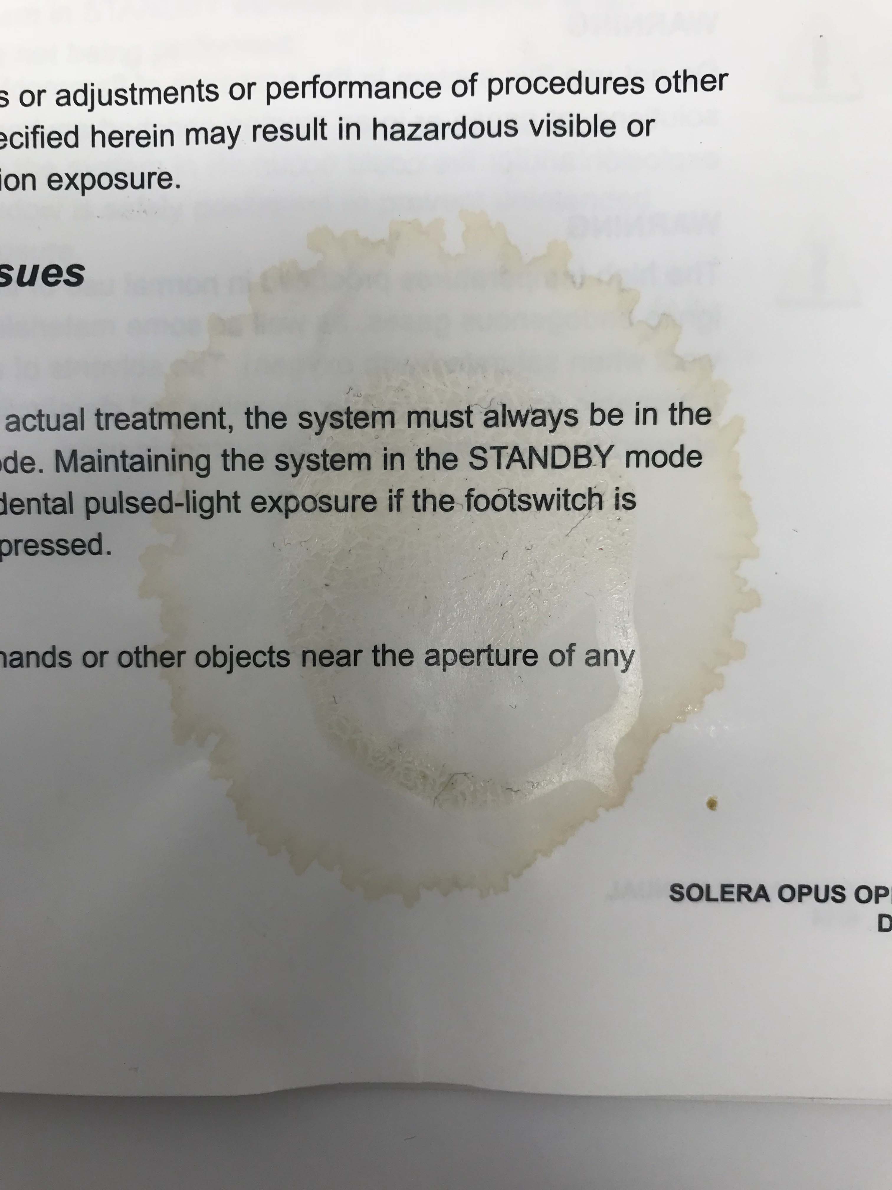 Cutera Solera Opus Aesthetic Energy IPL Platform Console Operators Manual 2011