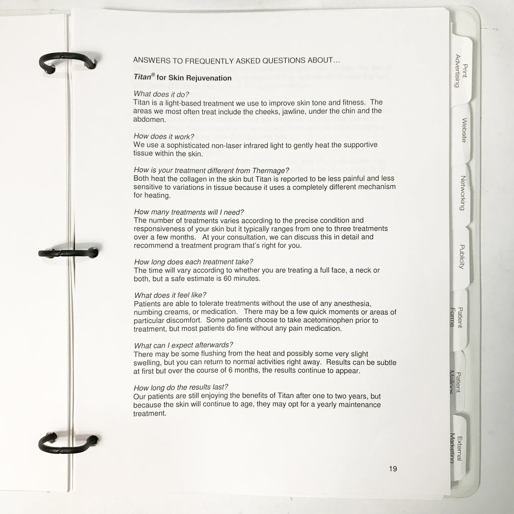 Cutera Success Essentials - Marketing Assistance Took Kit Guide Manual