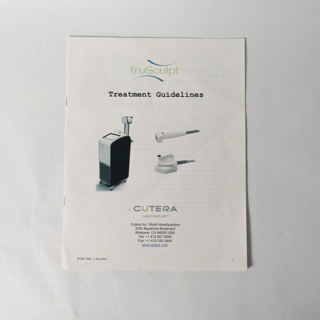 Cutera TruSculpt Treatment Guidelines Booklet - D1391 - 11 Pages (July 2014)