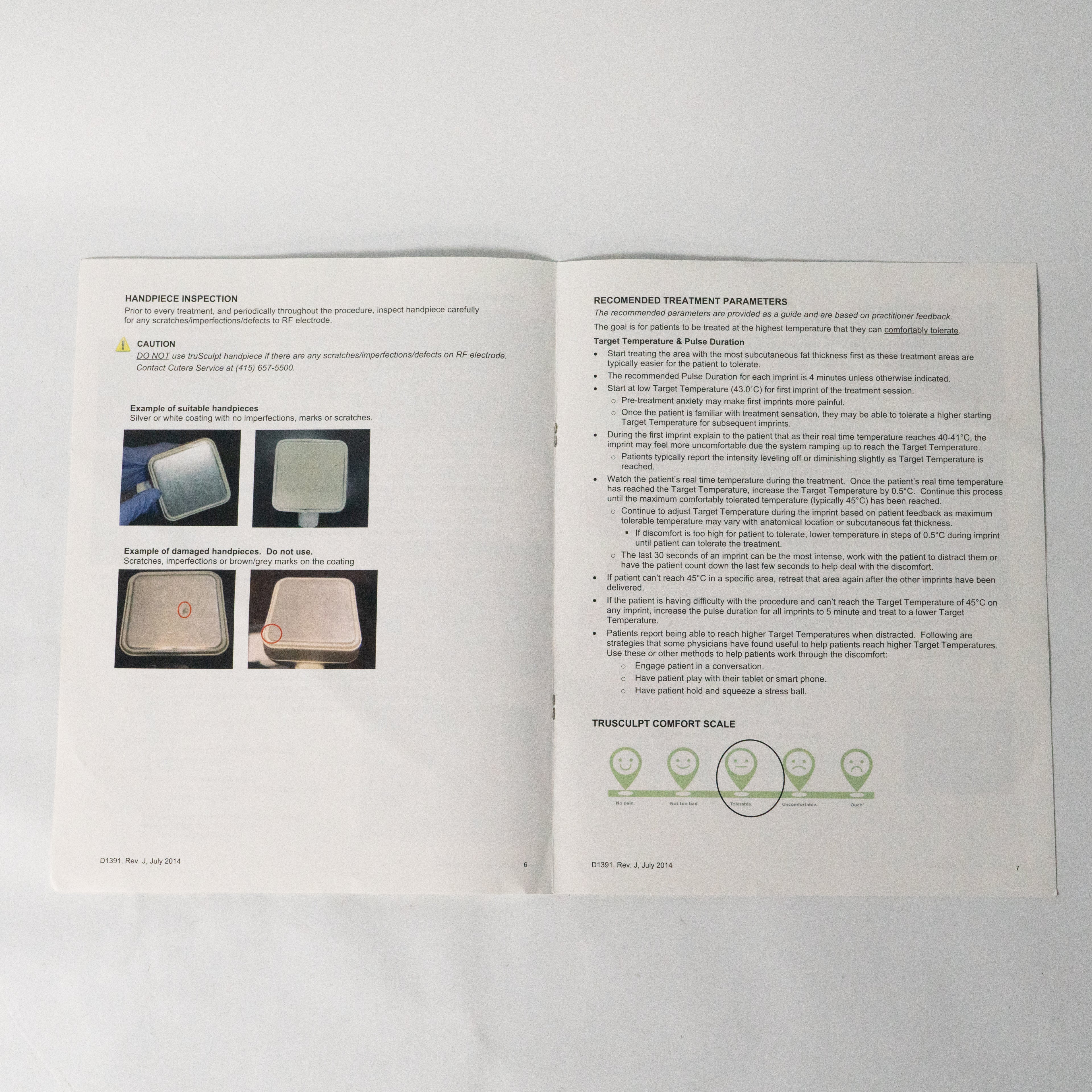 Cutera TruSculpt Treatment Guidelines Booklet - D1391 - 11 Pages (July 2014)