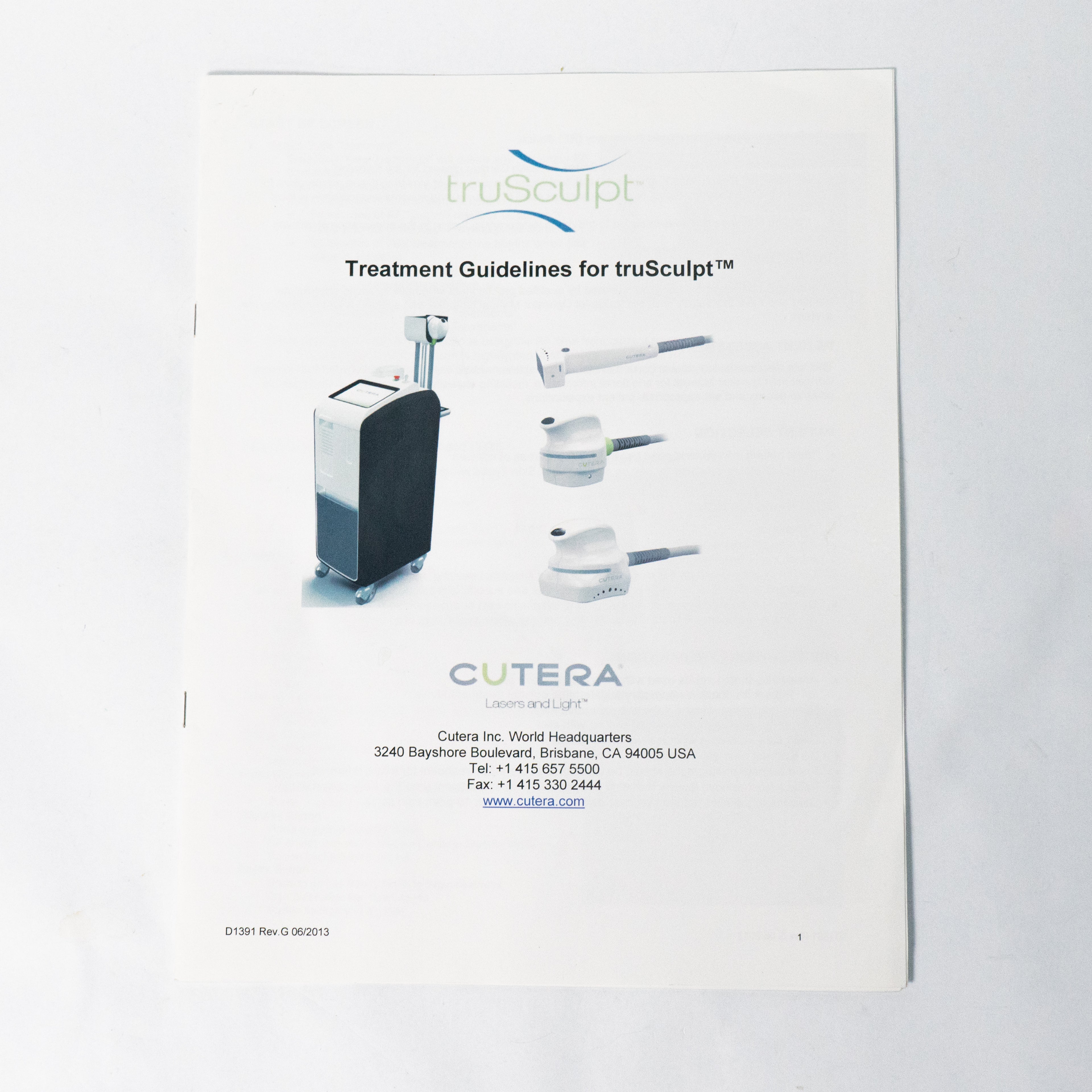 Cutera TruSculpt Treatment Guidelines Manual D1391 Rev. G