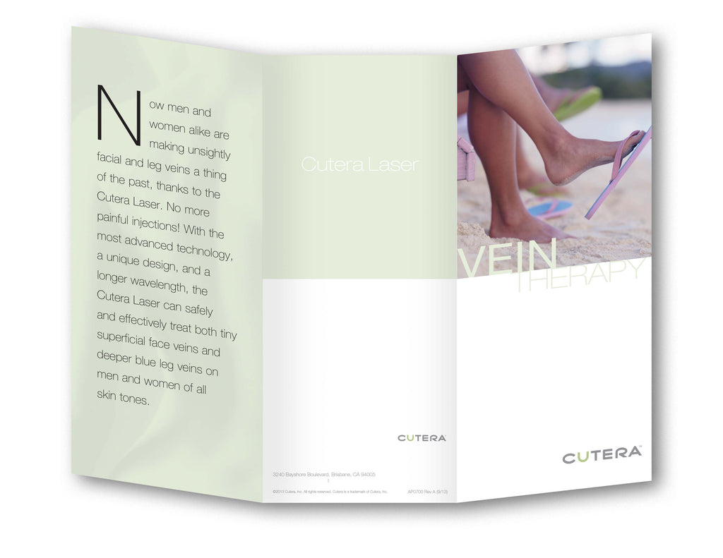 Cutera XEO Laser Vascular Vein Removal Telangiectasia Patient Brochures 25 Pack