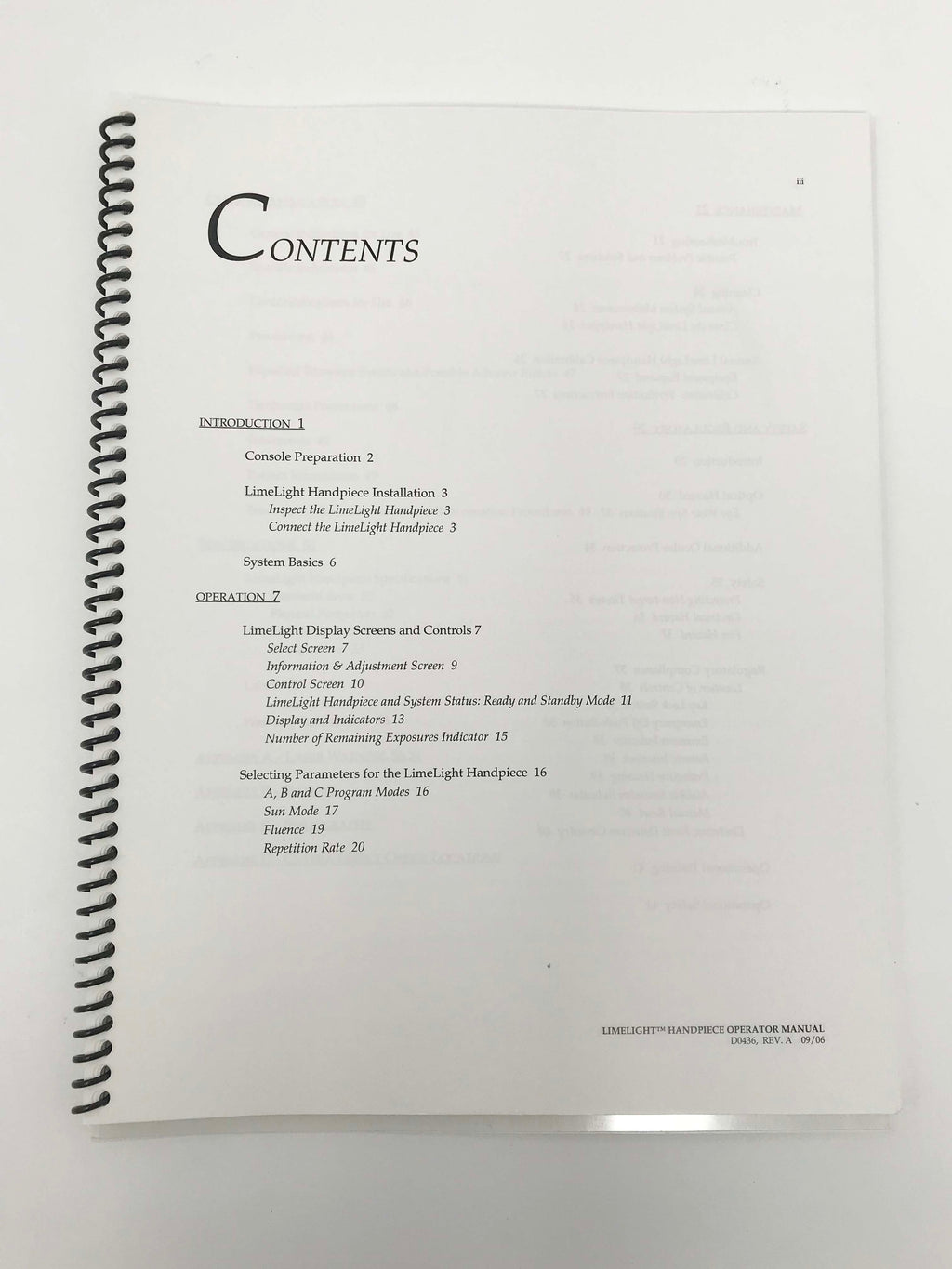 Cutera XEO LimeLight IPL Photorejuvenation Lesions Handpiece Operators Manual