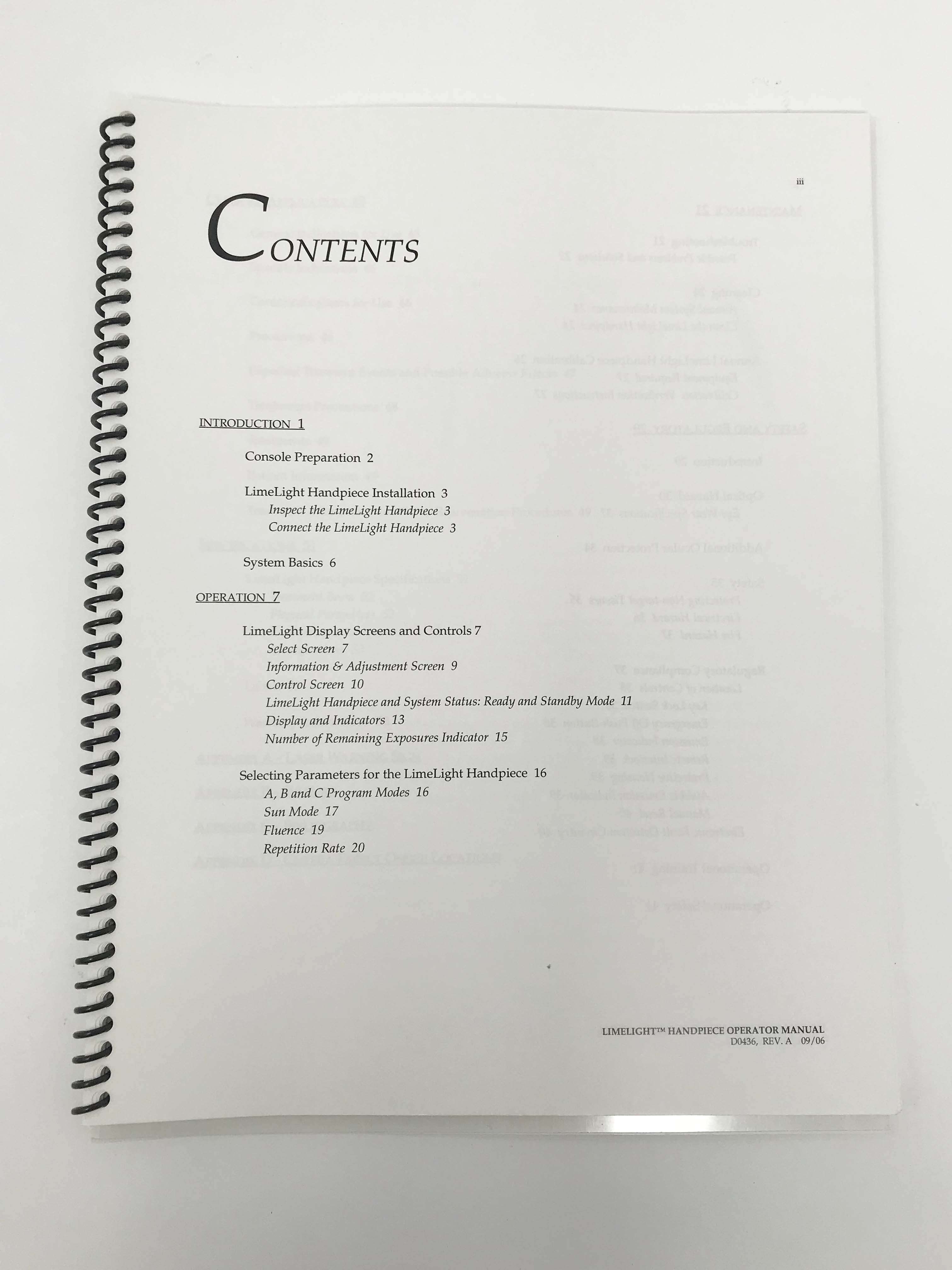 Cutera XEO LimeLight IPL Photorejuvenation Lesions Handpiece Operators Manual