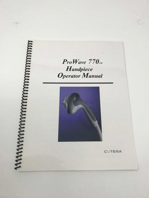 Cutera XEO ProWave 770 IPL Hair Removal Handpiece Operators Manual Pro Wave HP