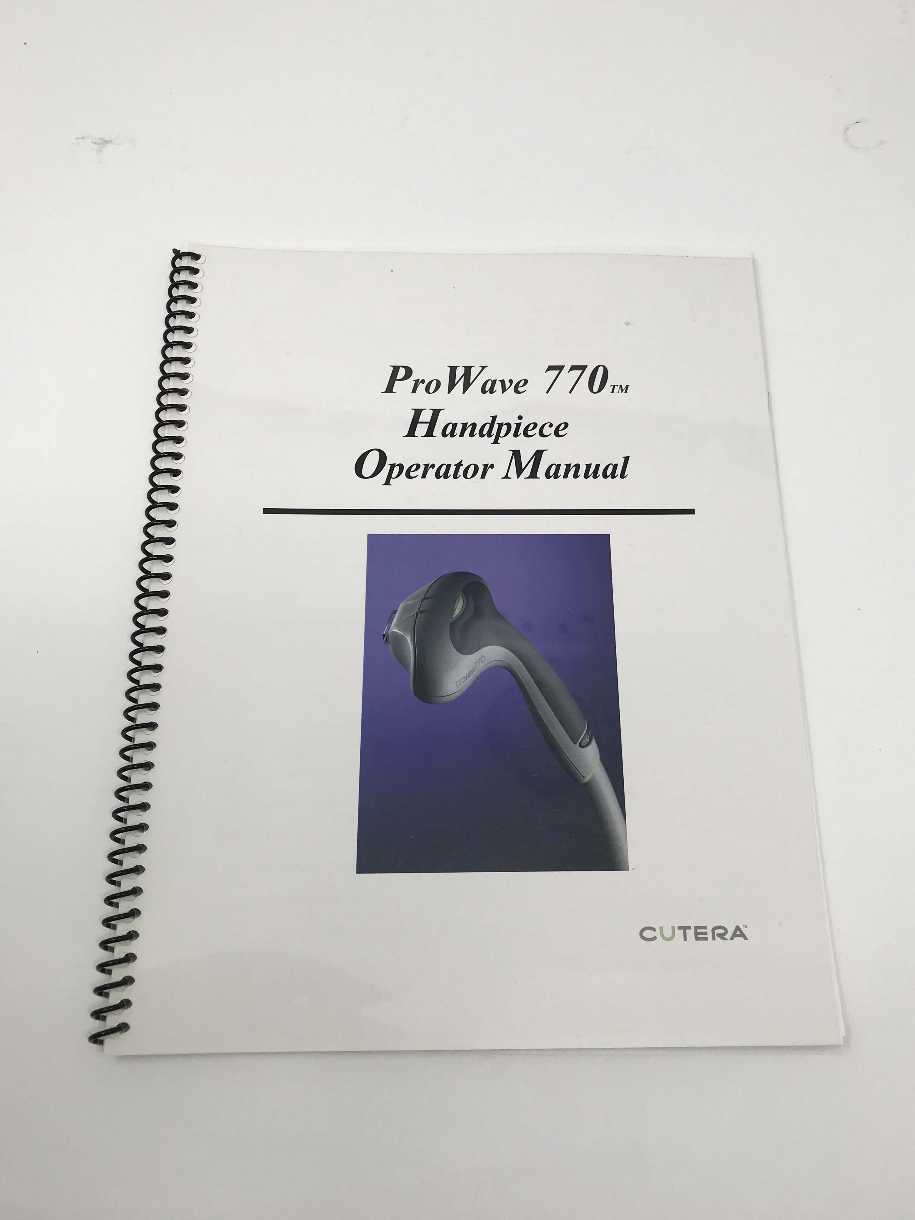 Cutera XEO ProWave 770 IPL Hair Removal Handpiece Operators Manual Pro Wave HP