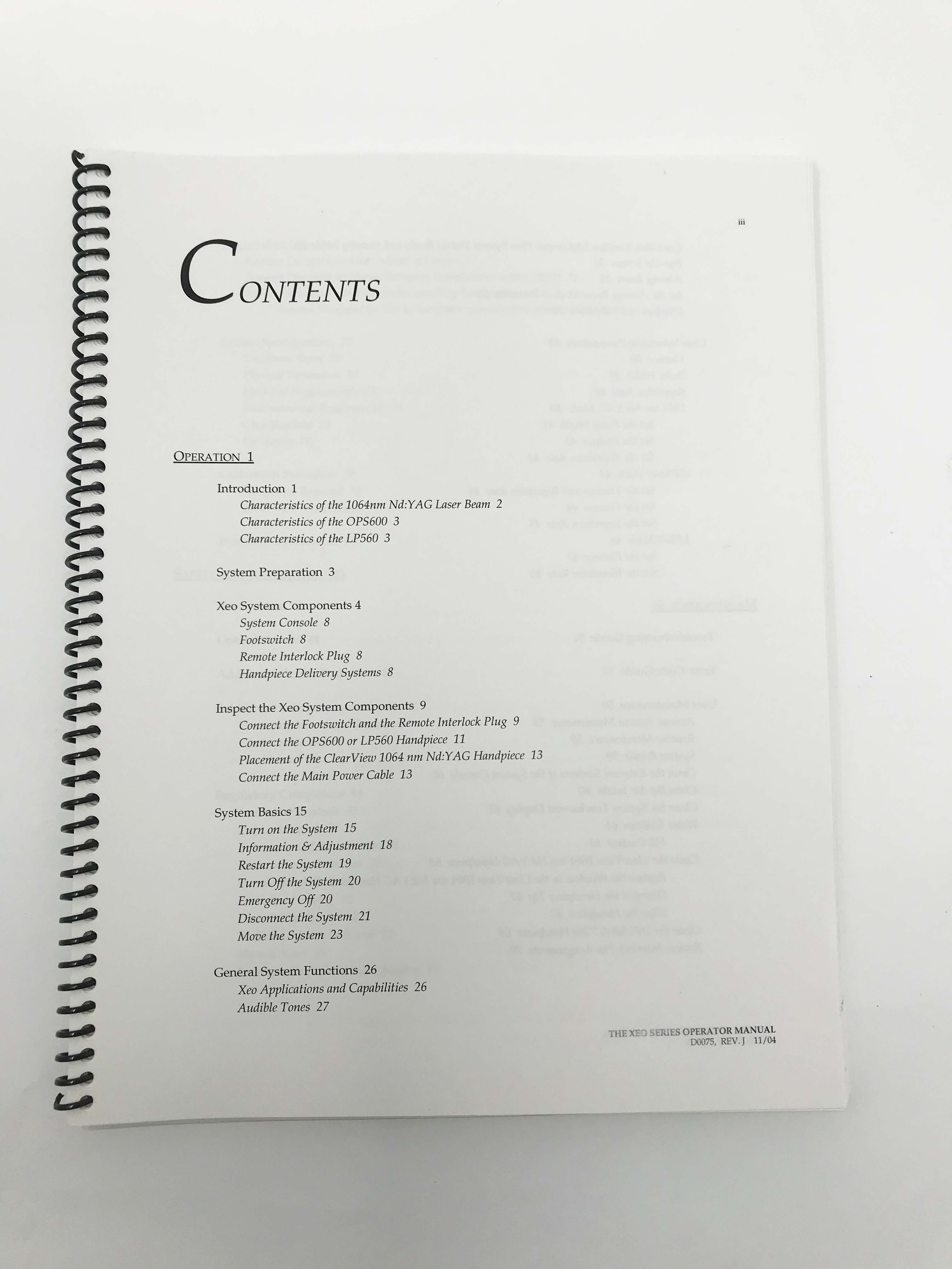 Cutera XEO Series CoolGlide SA Genesis Plus Laser Platforms Operators Manual