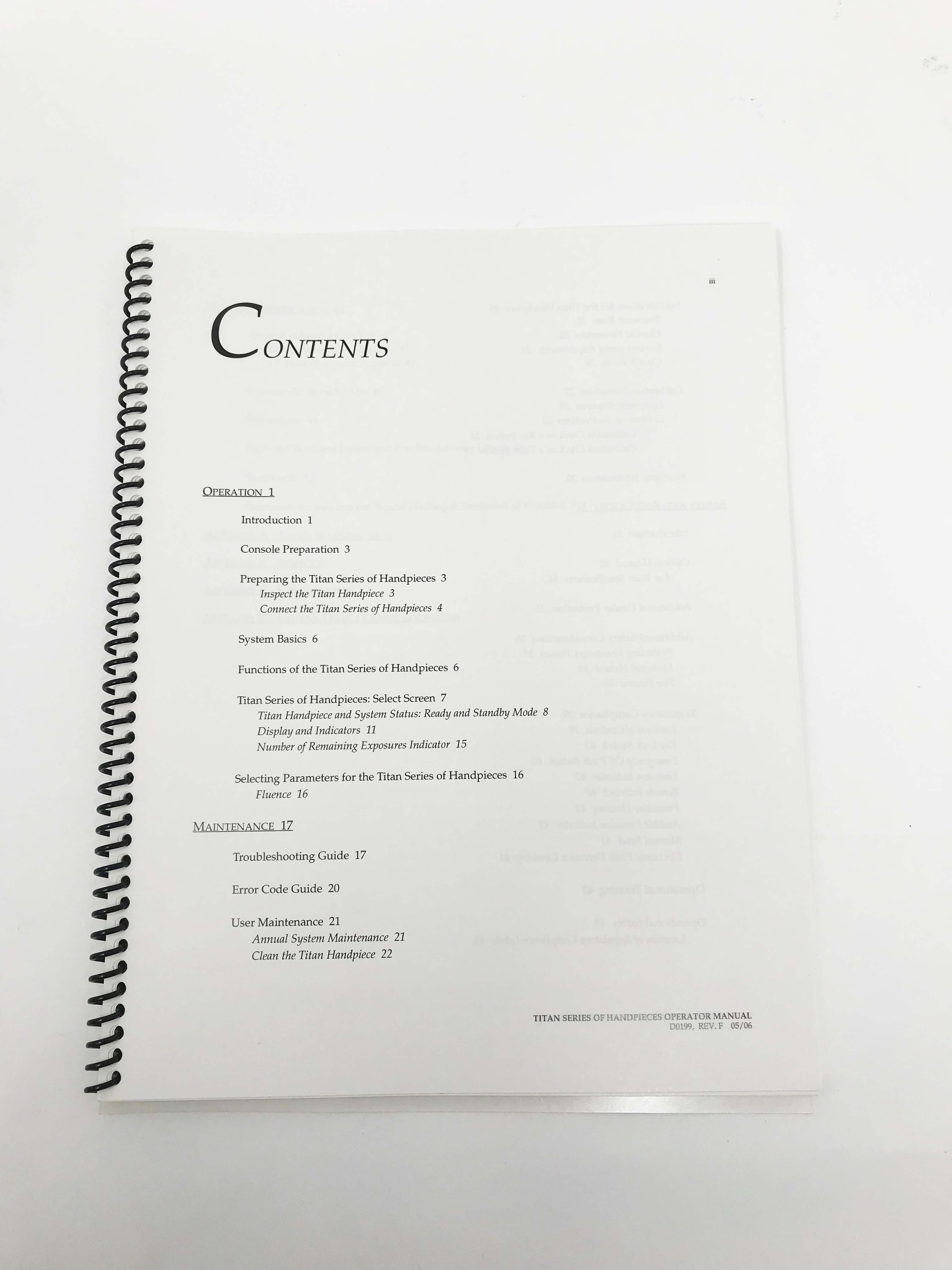 Cutera XEO Solera Titan Series IPL Skin Tightening Handpiece Operators Manual