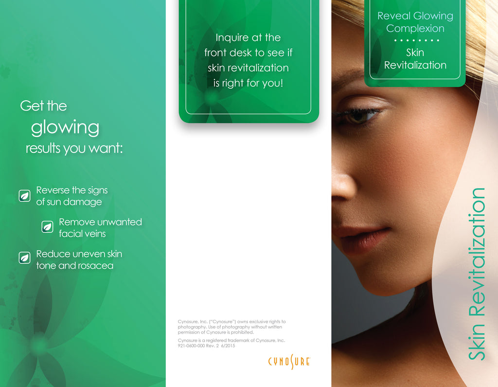 CynoSure Elite Laser Skin Revitalization Marketing Tri Fold Brochures Pamphlets
