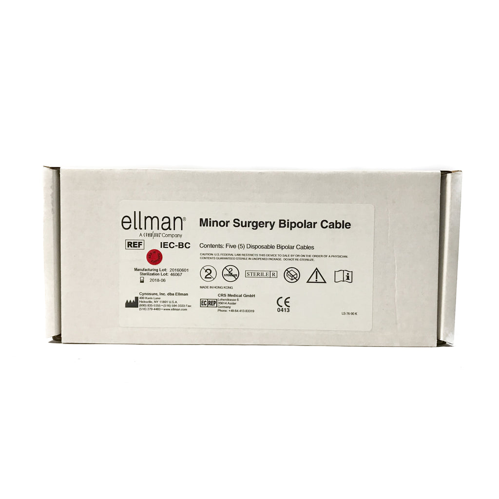CynoSure RF Electrosurgery Bipolar Cable ELLMAN IEC-BC Return Cables New 30Ct