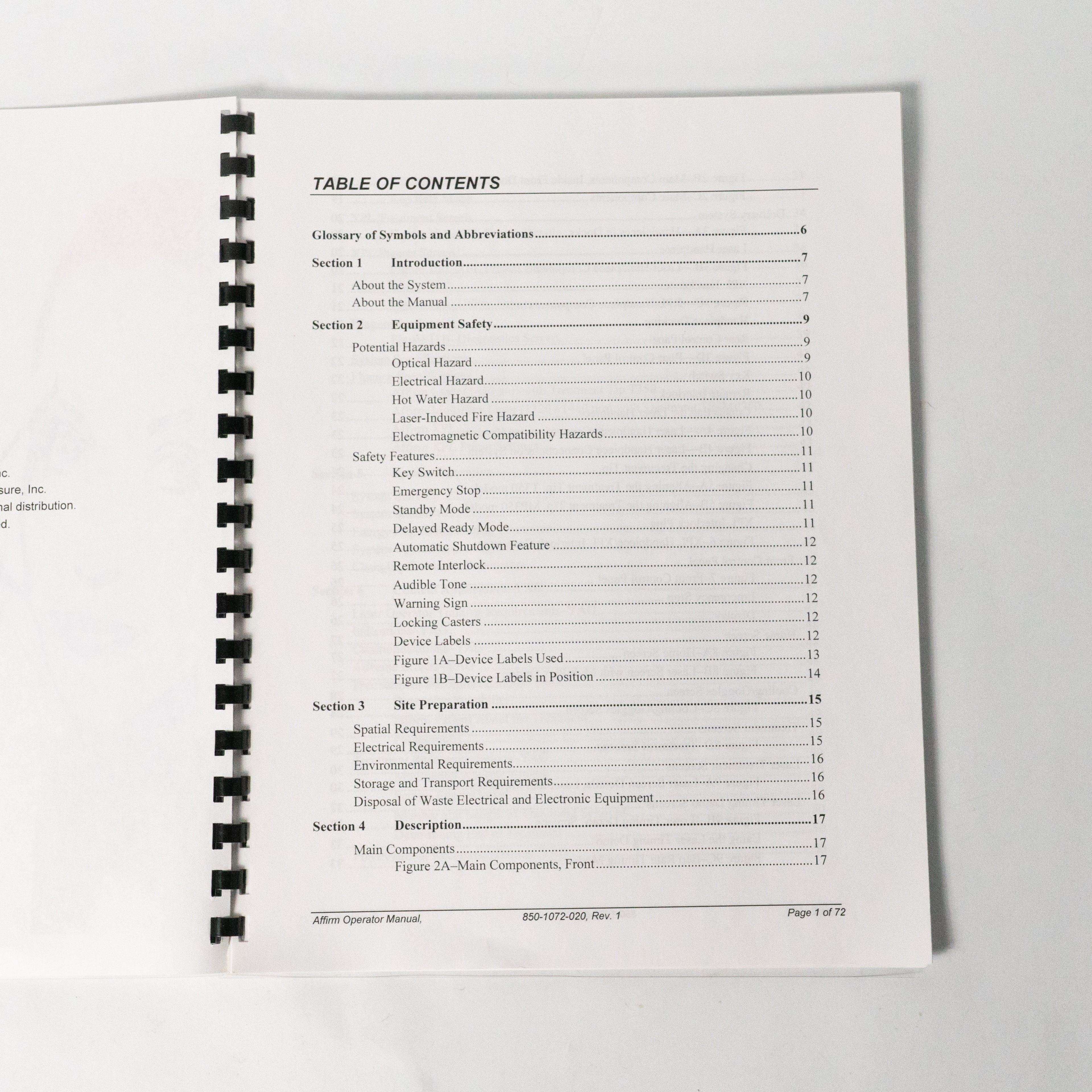 Cynosure AFFIRM Operator & Clinical Reference Manuals * 850-1072-020 920-284-000