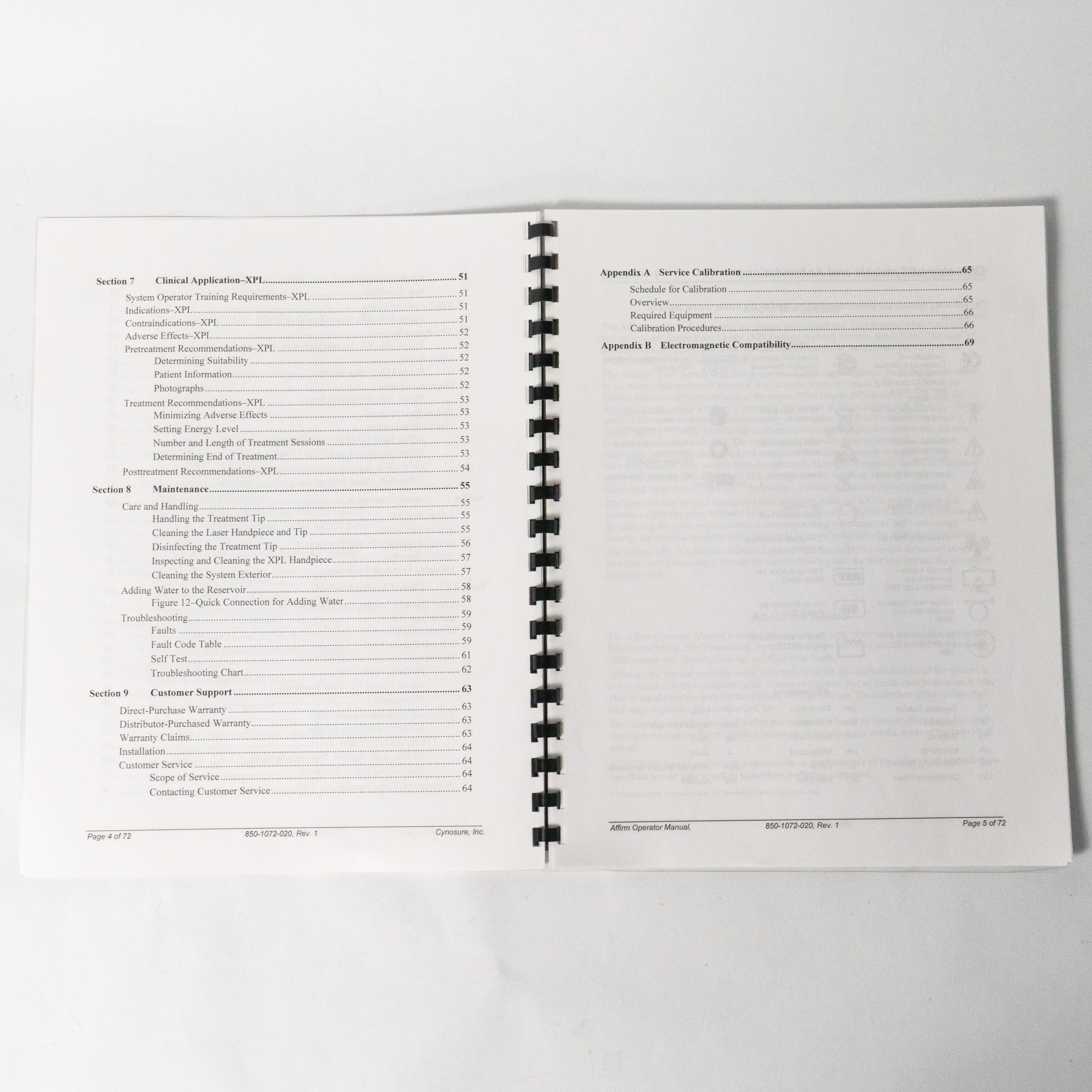 Cynosure AFFIRM Operator & Clinical Reference Manuals * 850-1072-020 920-284-000