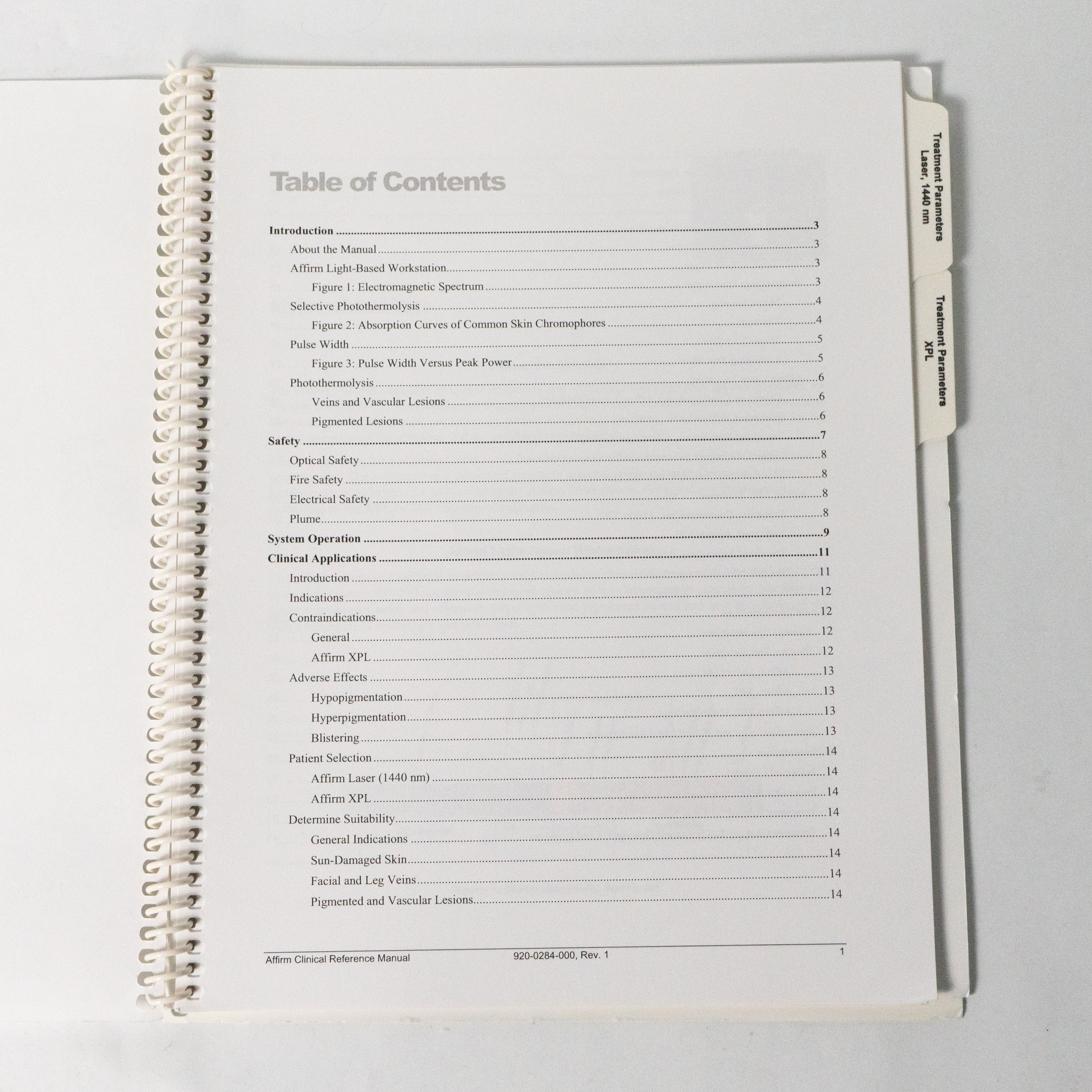 Cynosure AFFIRM Operator & Clinical Reference Manuals * 850-1072-020 920-284-000