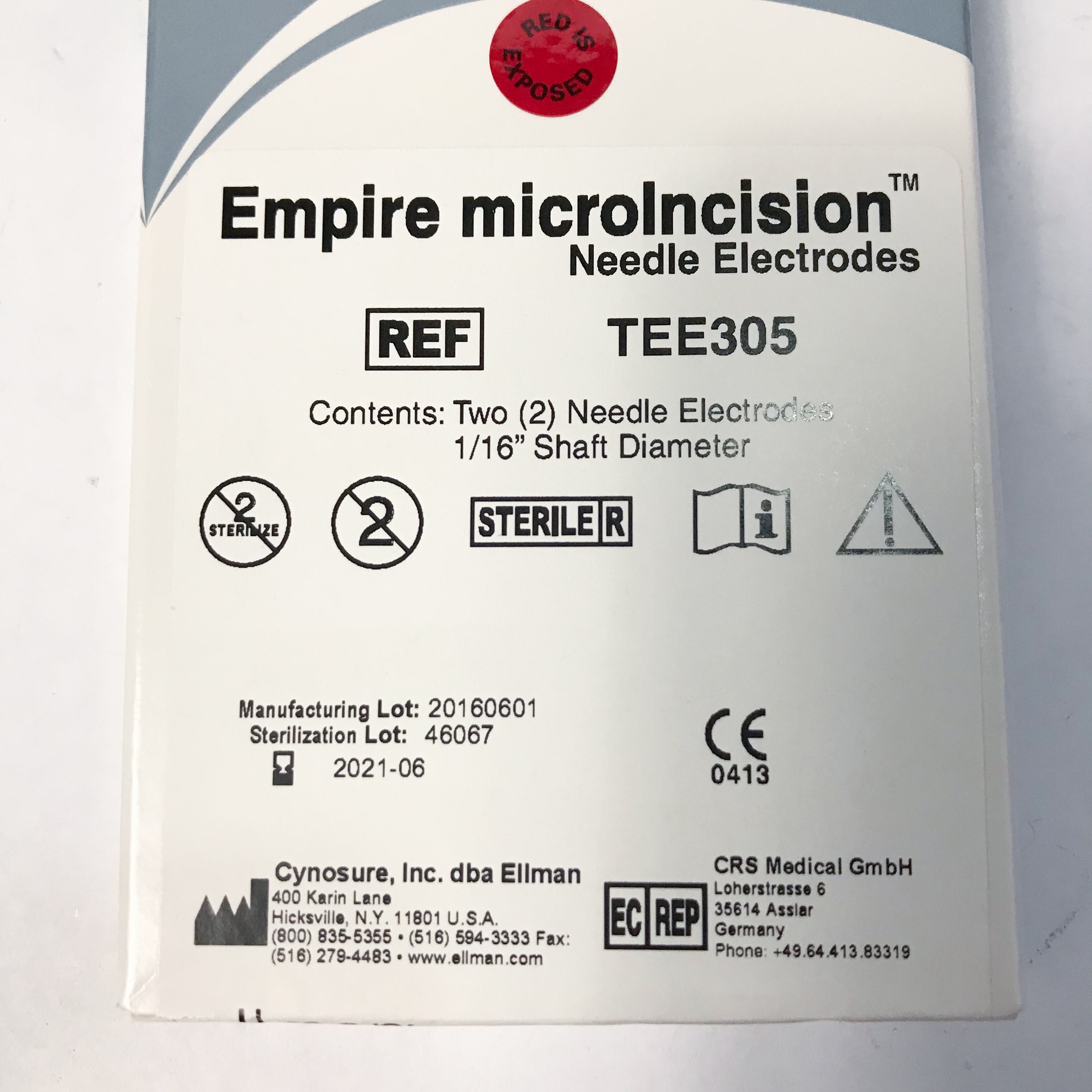 Cynosure Elllman EMPIRE MICROINCISION Needle Electrodes (Two in Box) TEE305