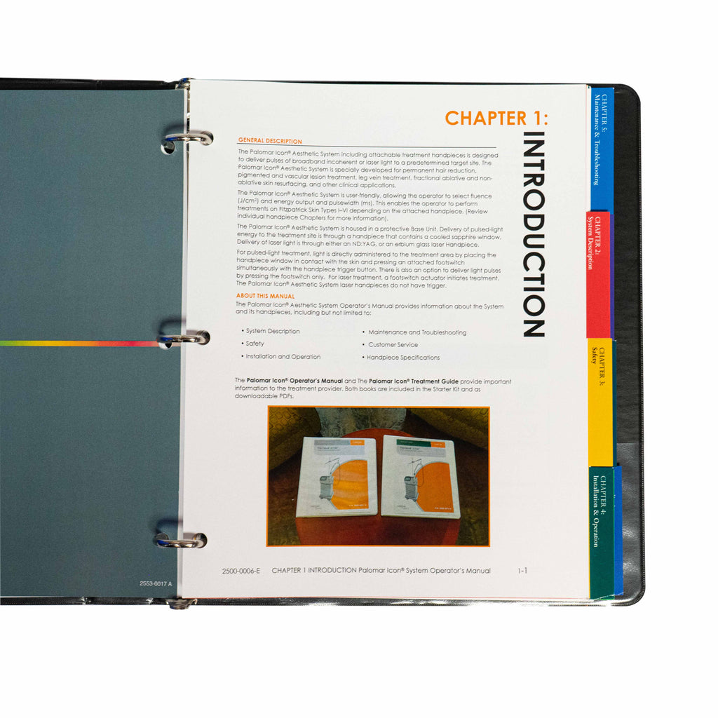 Cynosure Palomar ICON Laser System - OPERATOR'S MANUAL - PN 2500-0001 K