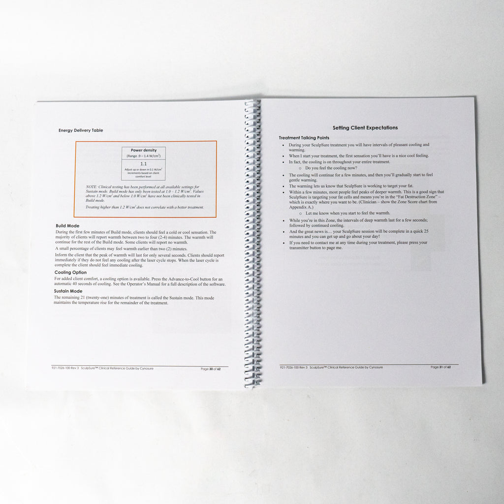 Cynosure SculpSure Laser System CLINICAL REFERENCE MANUAL 921-7026-100 REV 3