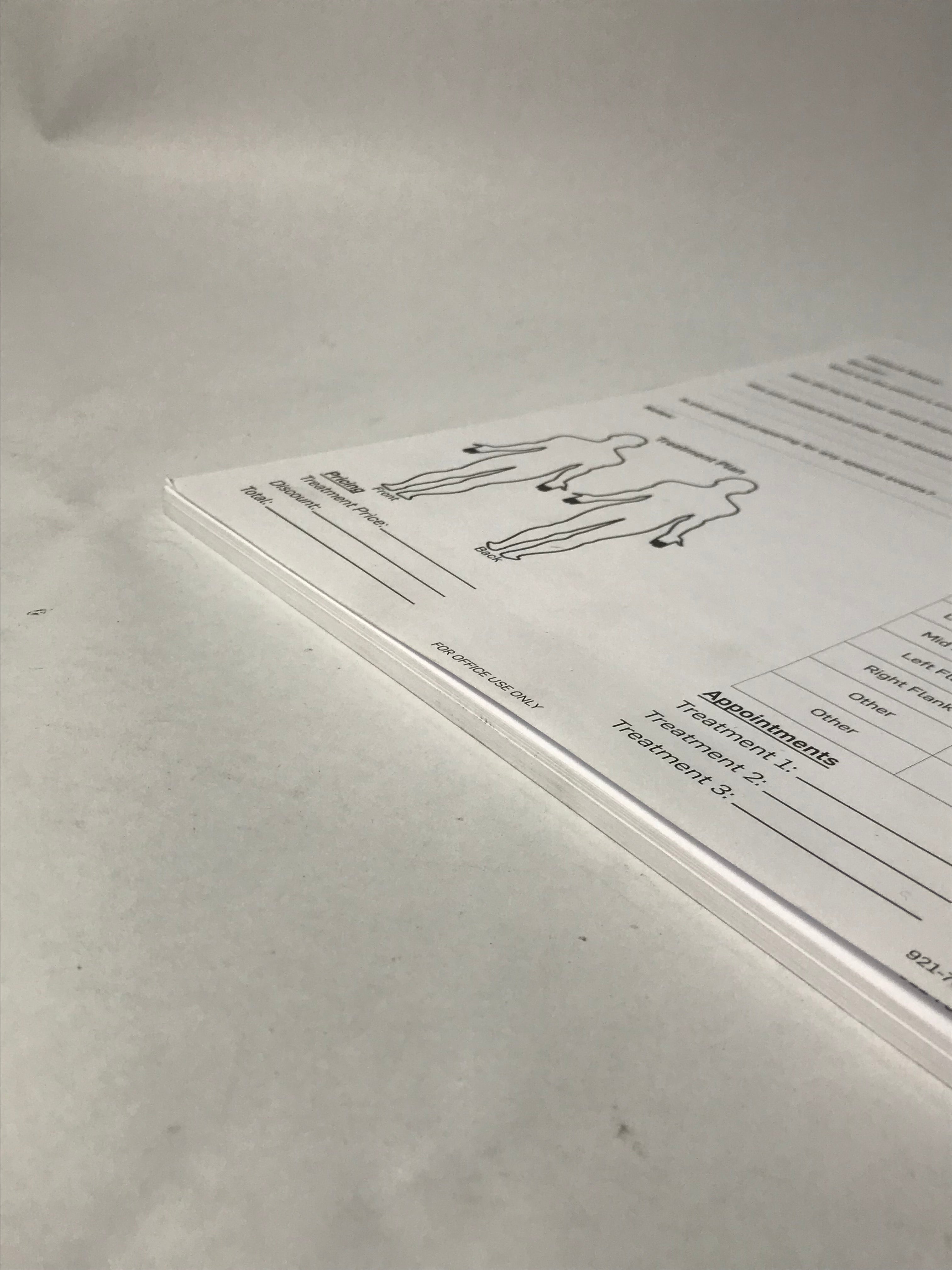 Cynosure SculpSure Laser Treatment Patient Consultation Forms Pad of 54 Sheets
