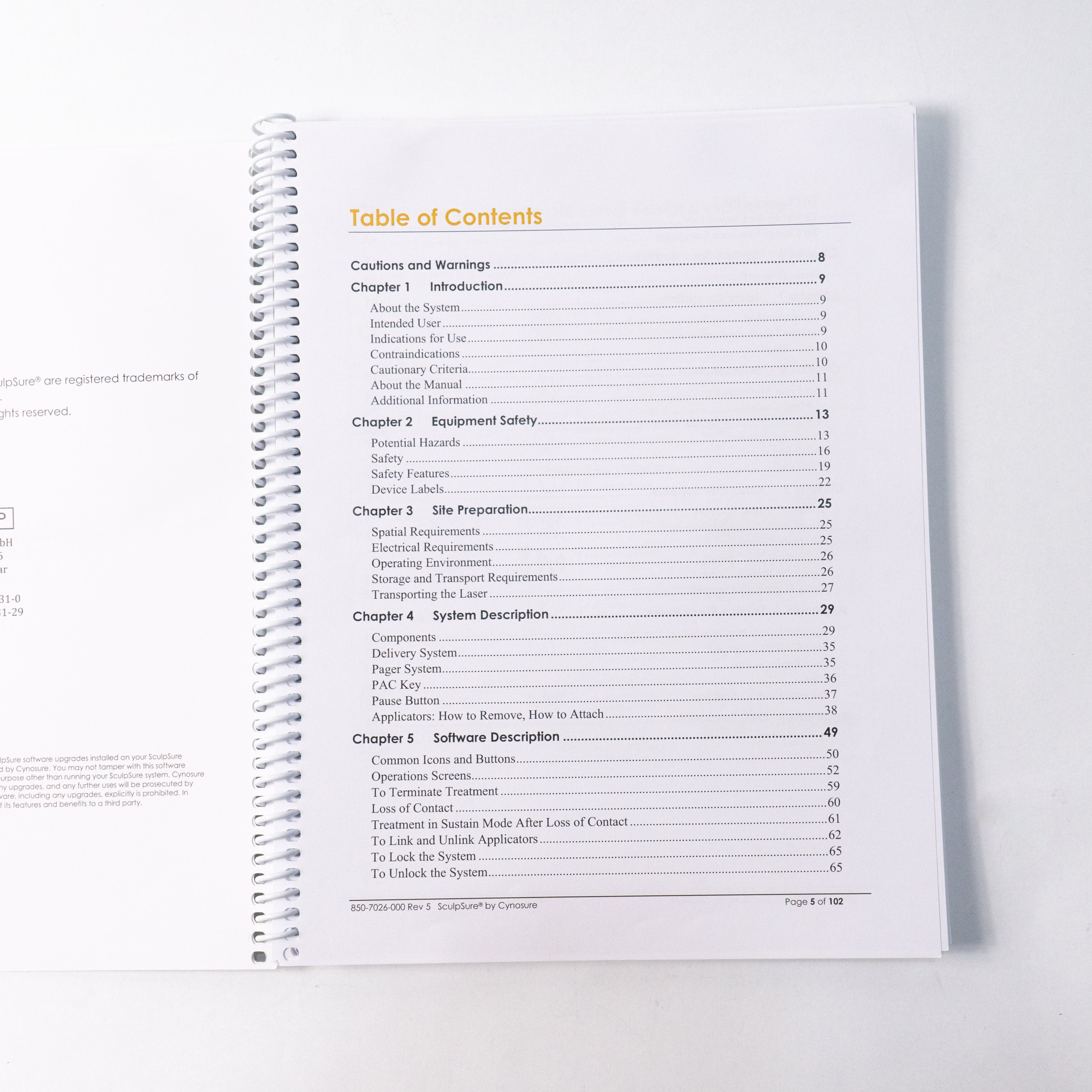 Cynosure SculpSure Submental Laser Lipolysis Body Sculpting 2016 Operator Manual