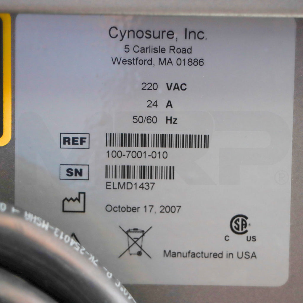 2007 Cynosure Apogee Elite 100-7001-010 Hair Removal Lesion YAG 1064 755 Dual