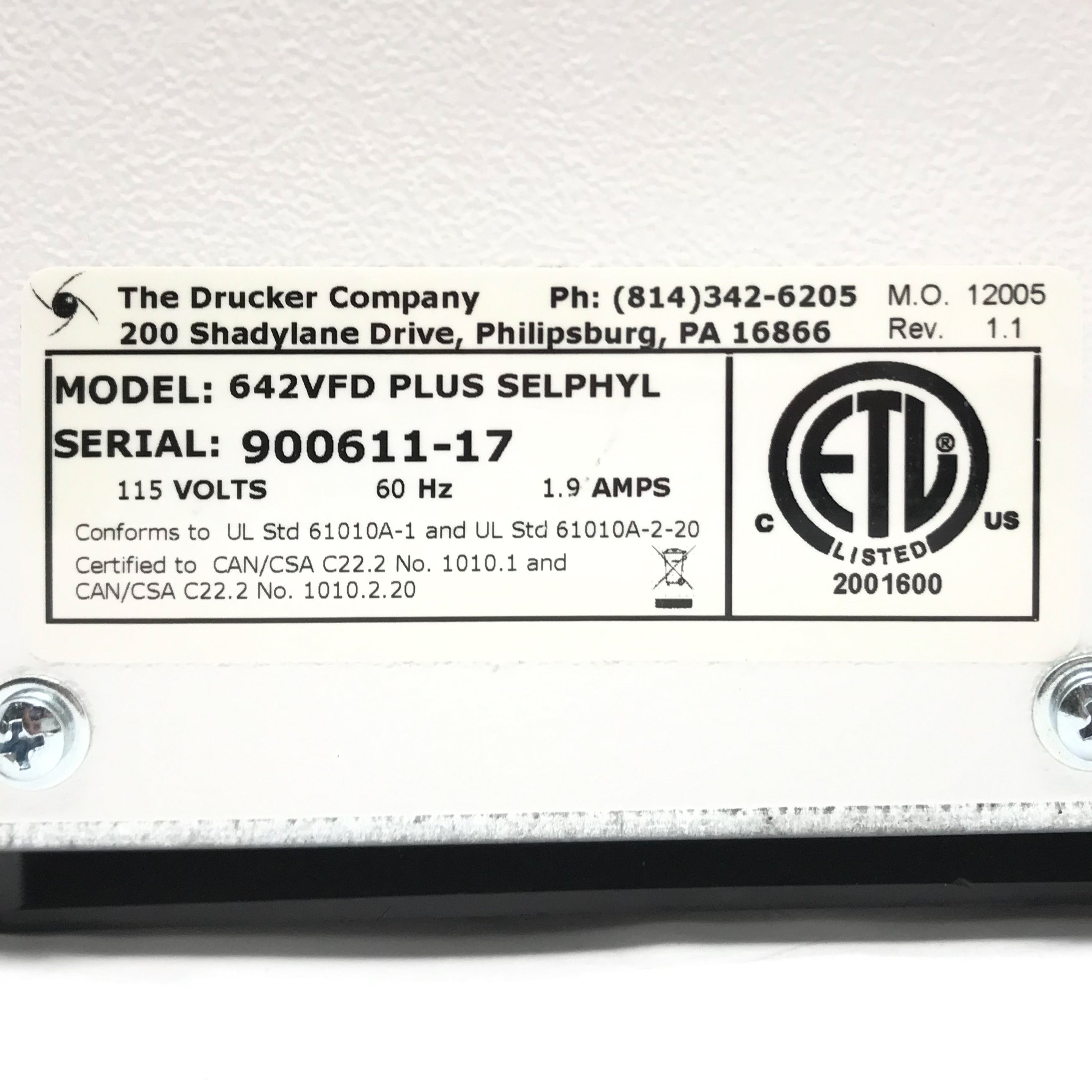 Drucker Company 642VFD Plus Sephyl PRP Plasma Centrifuge Aesthetic Factors