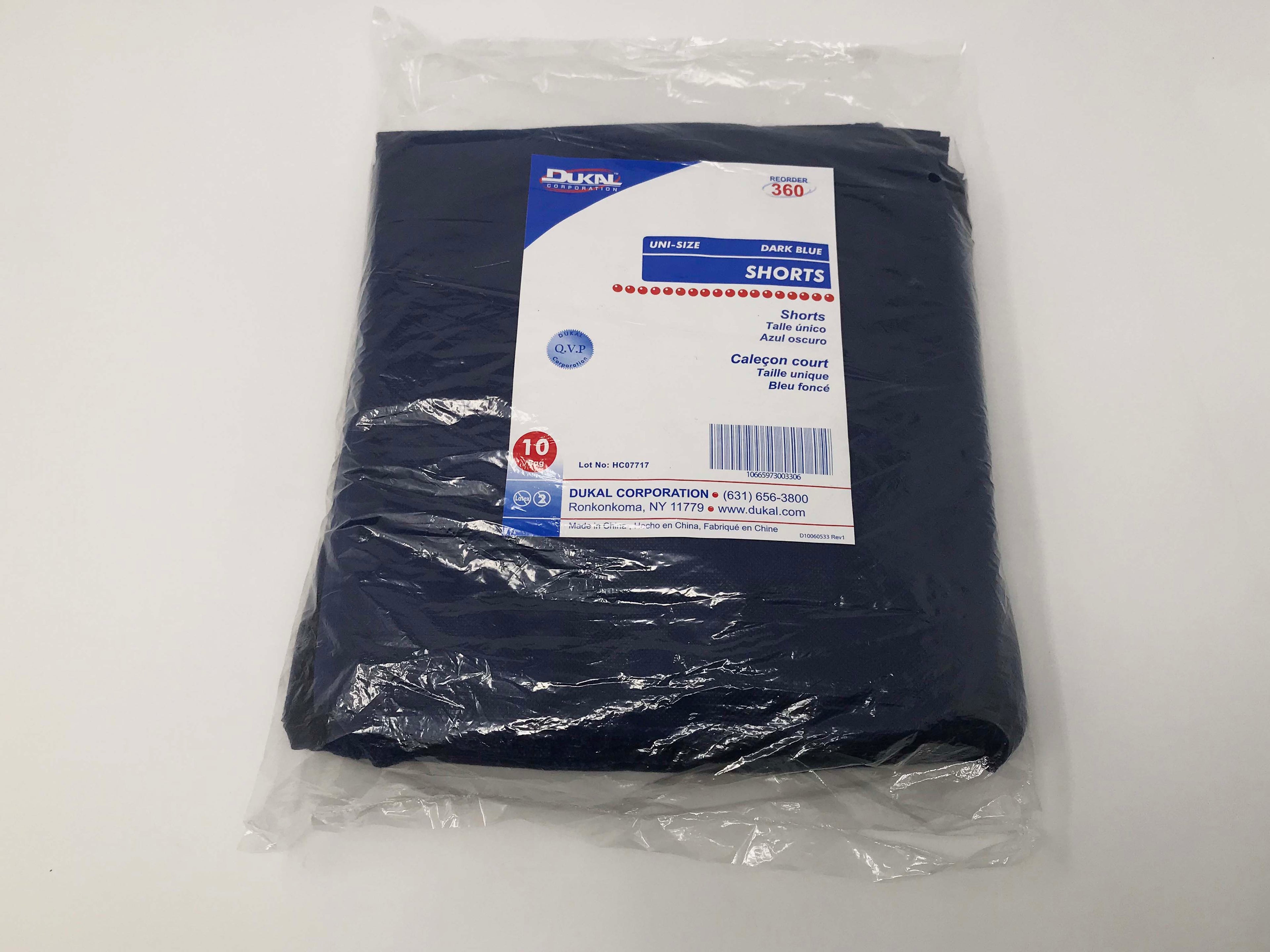 Dukal Disposable Medical Garments One Size Shorts Dark Blue Pack of 10