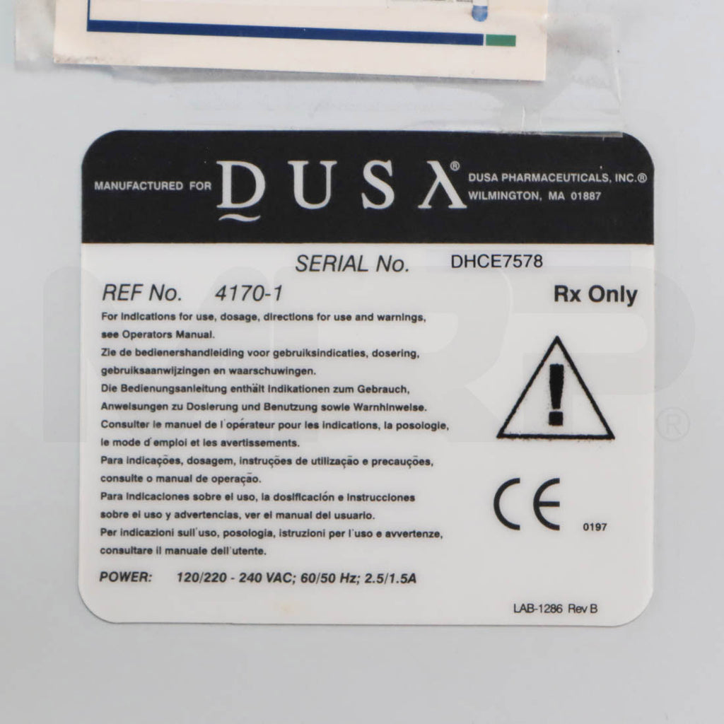DUSA BLU-U System Label