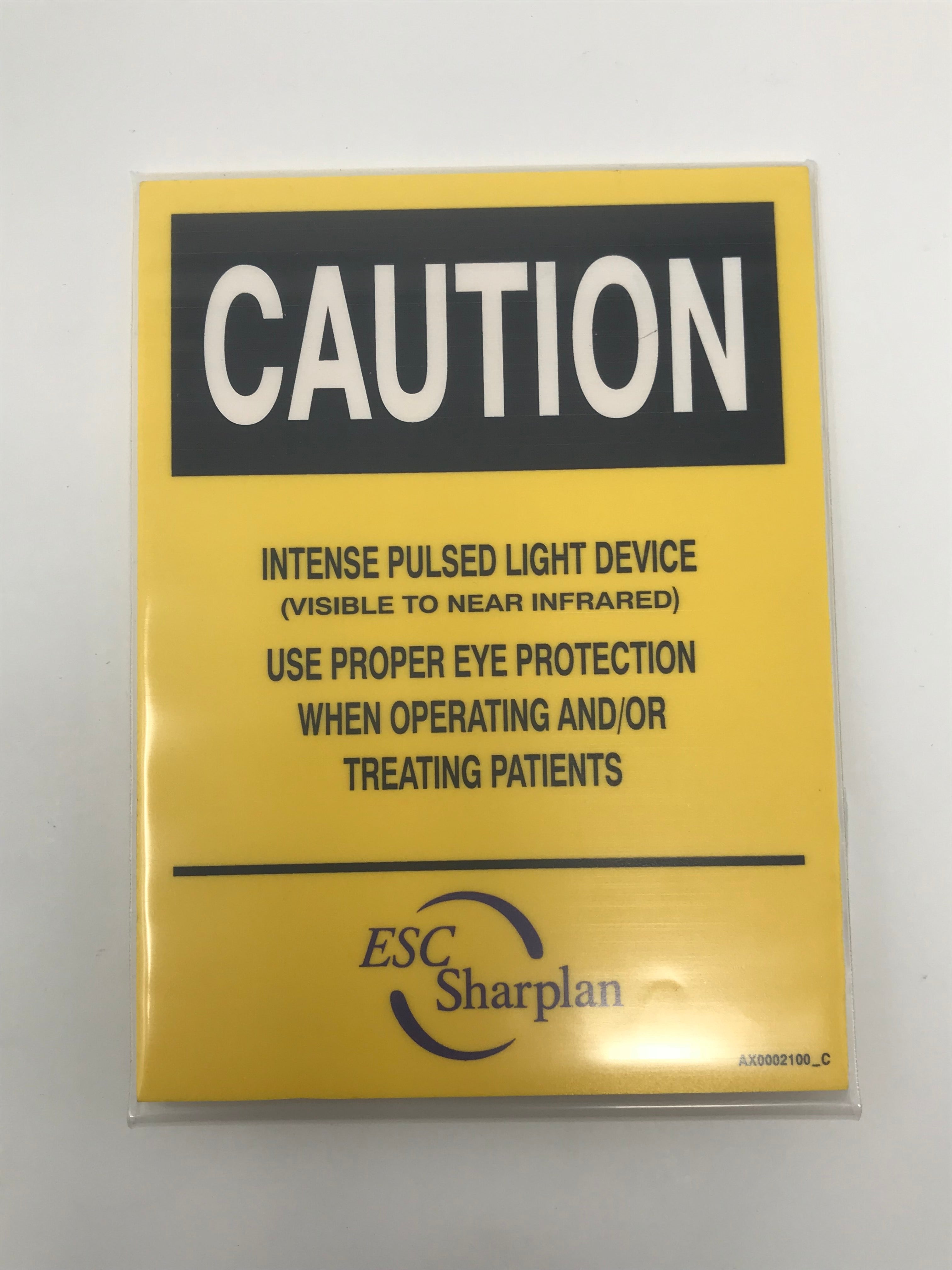 ESC Sharplan IPL Safety Warning Caution Label Intense Pulsed Light Adhesive Sign