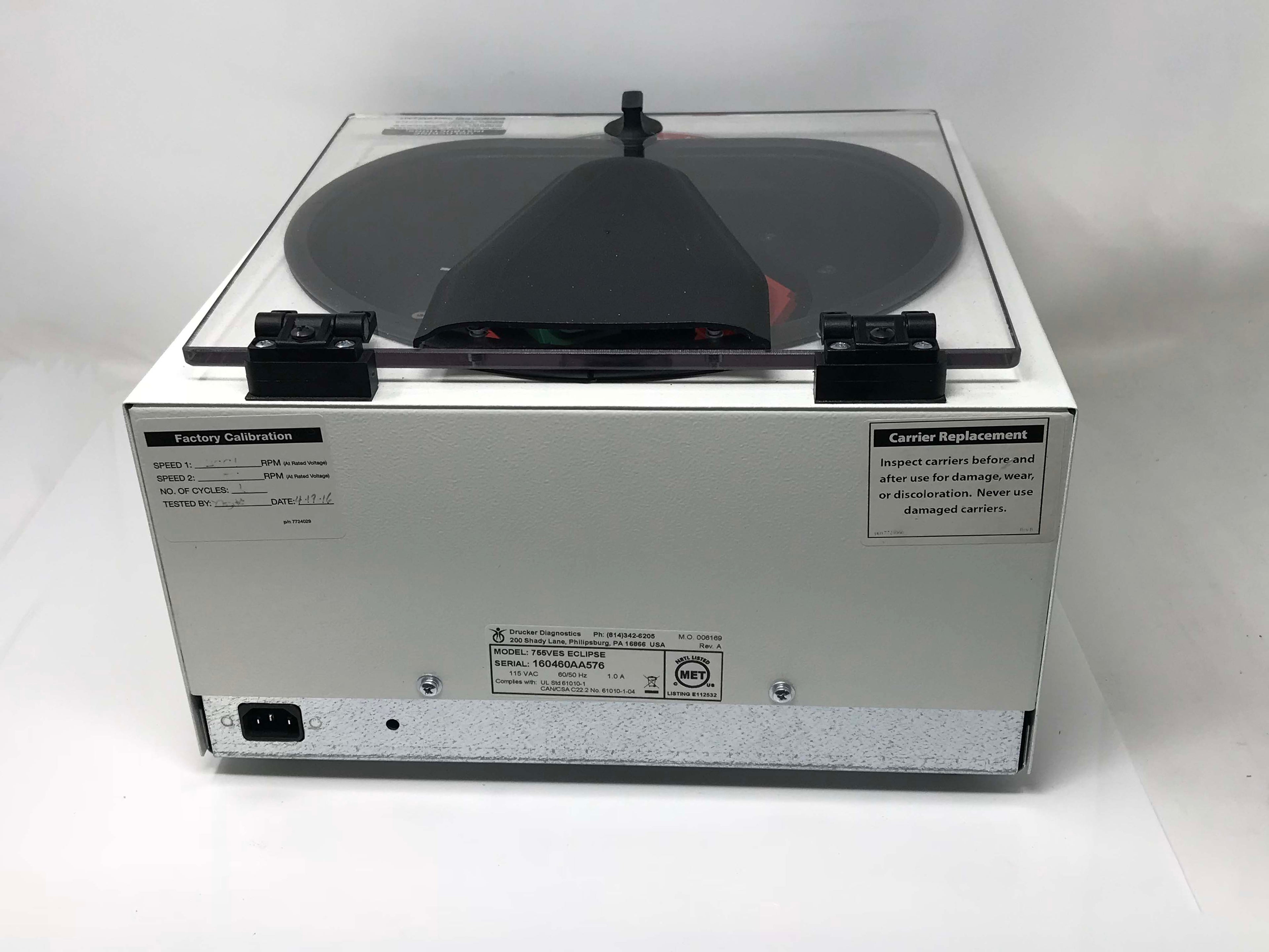 Eclipse Aesthetics Drucker Diagnostic PRP Platelet Rich Plasma Centrifuge 755VES