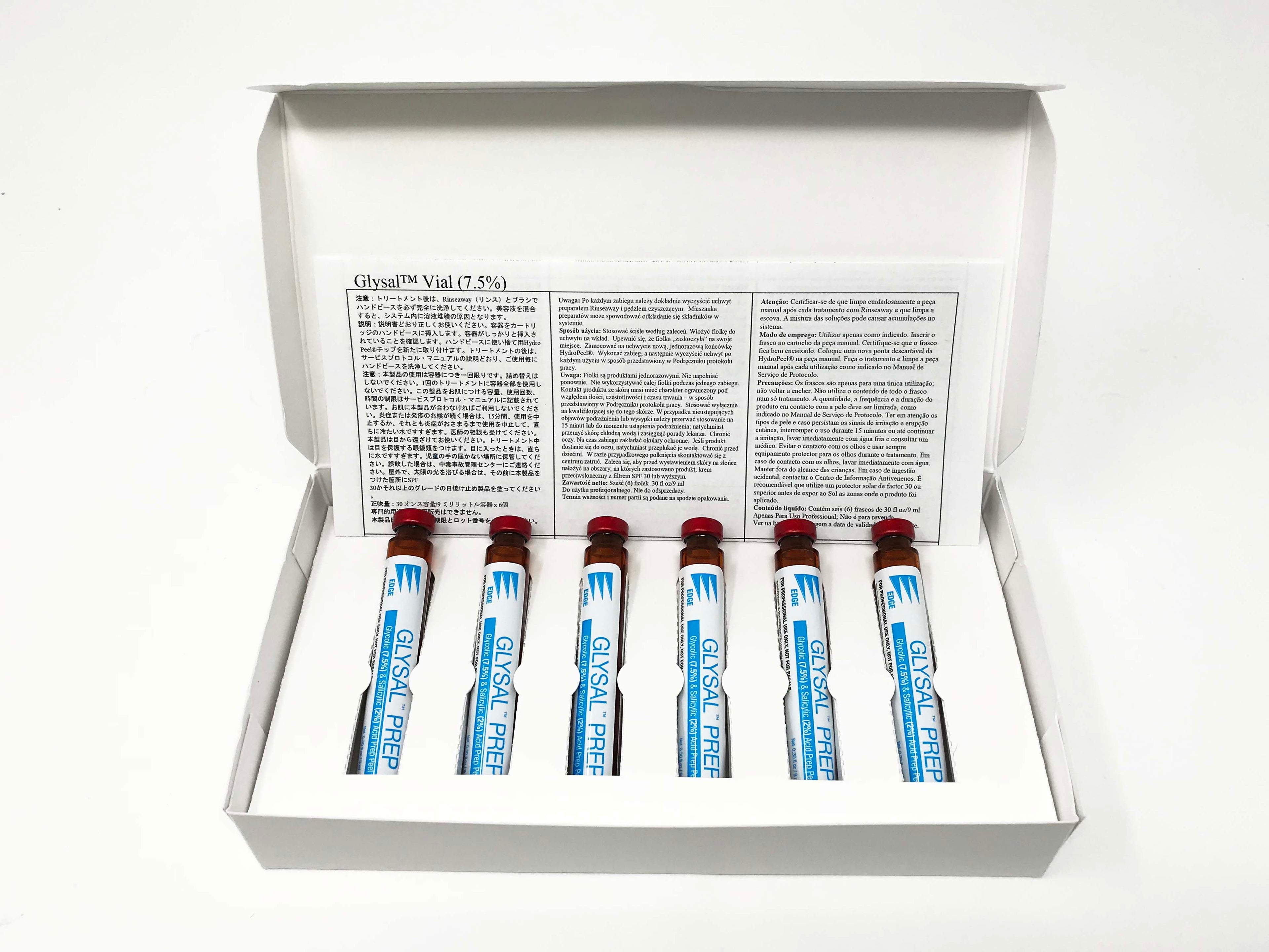 Edge Systems Hydrafacial Glysal Prep Glycolic & Salicylic Acid Serum (6 Vials)