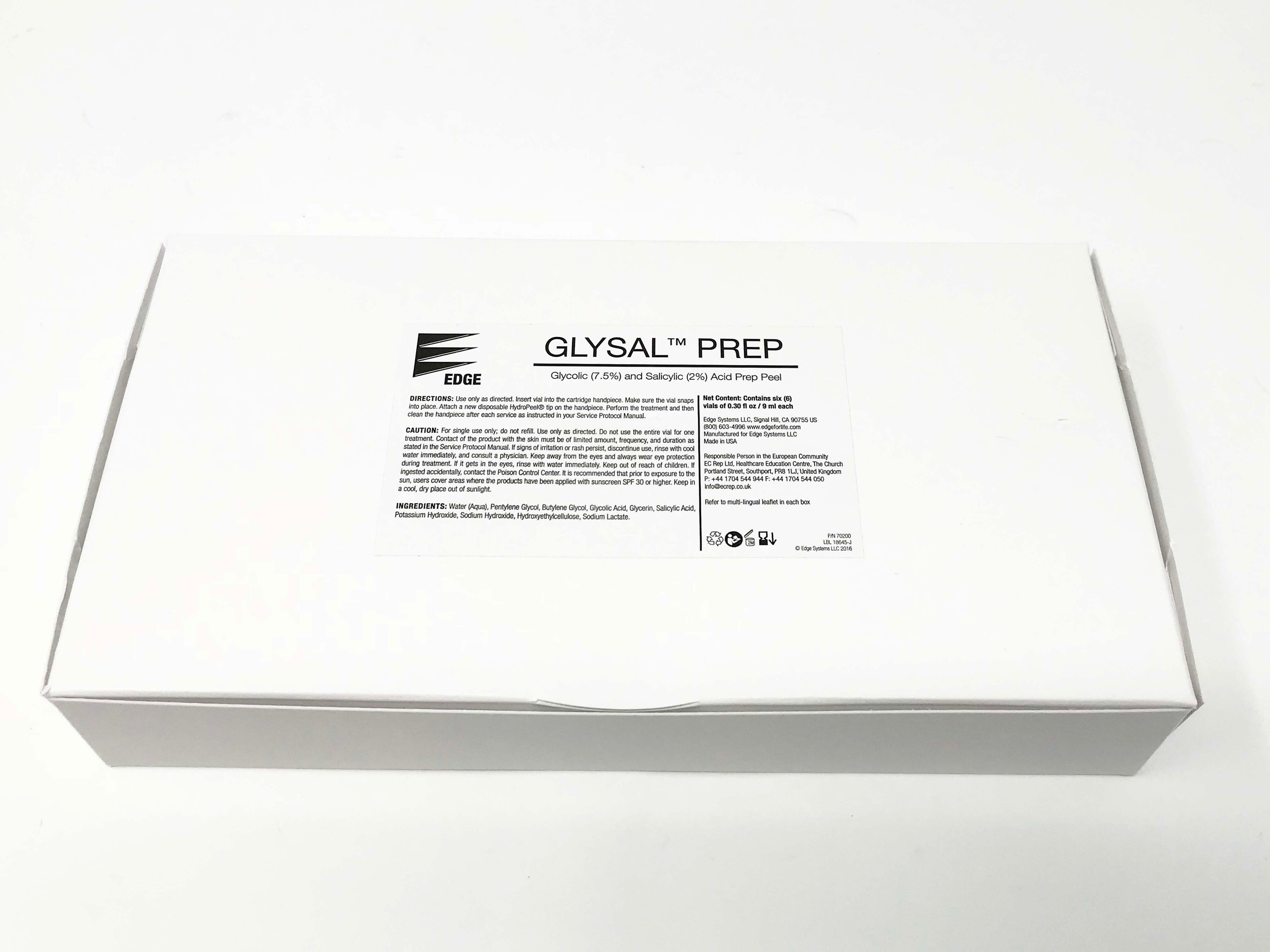 Edge Systems Hydrafacial Glysal Prep Glycolic & Salicylic Acid Serum (6 Vials)