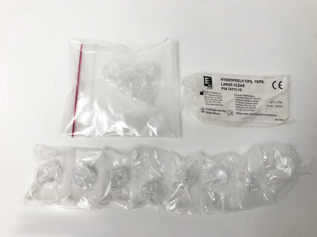 Edge Systems Large Clear Hydrafacial Hydropeel 74111-15 Hydro Peel Tips 12 Pack
