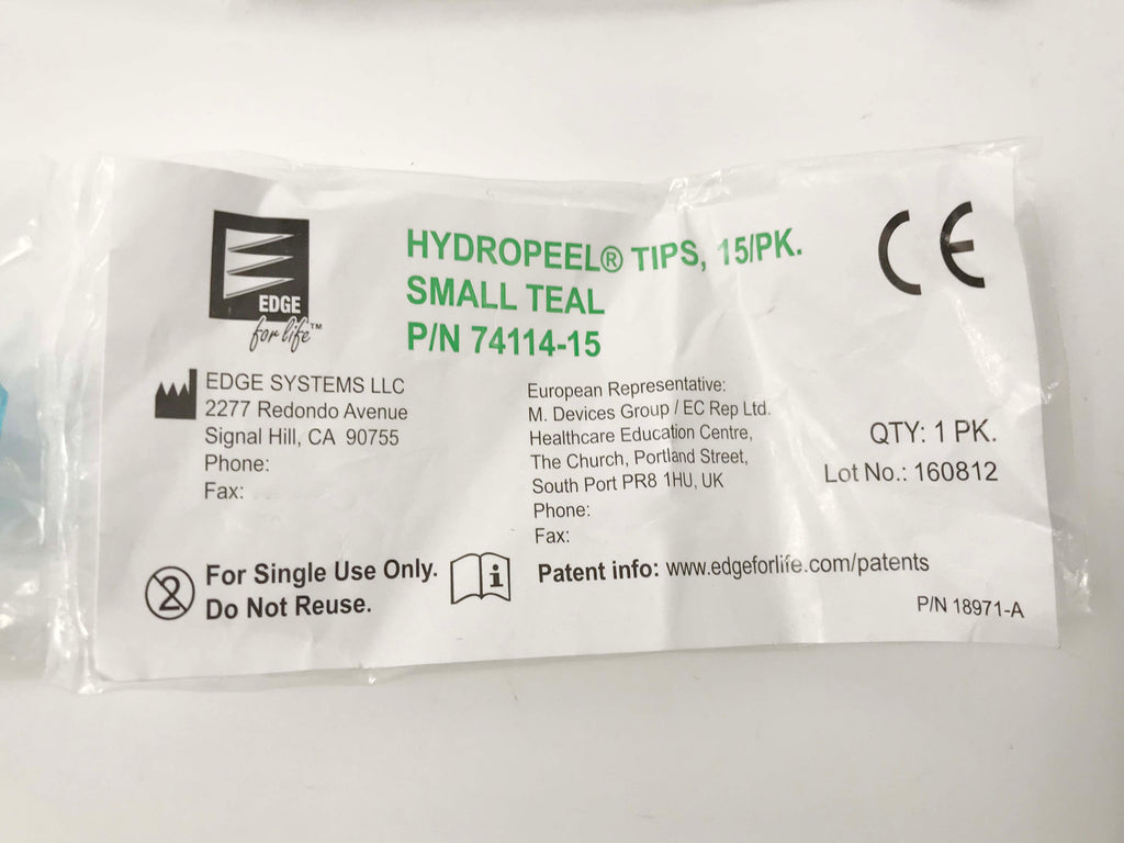 Edge SystemsHydro Peel Small Teal Hydrafacial Hydropeel Tips 74114-15 12 Pack