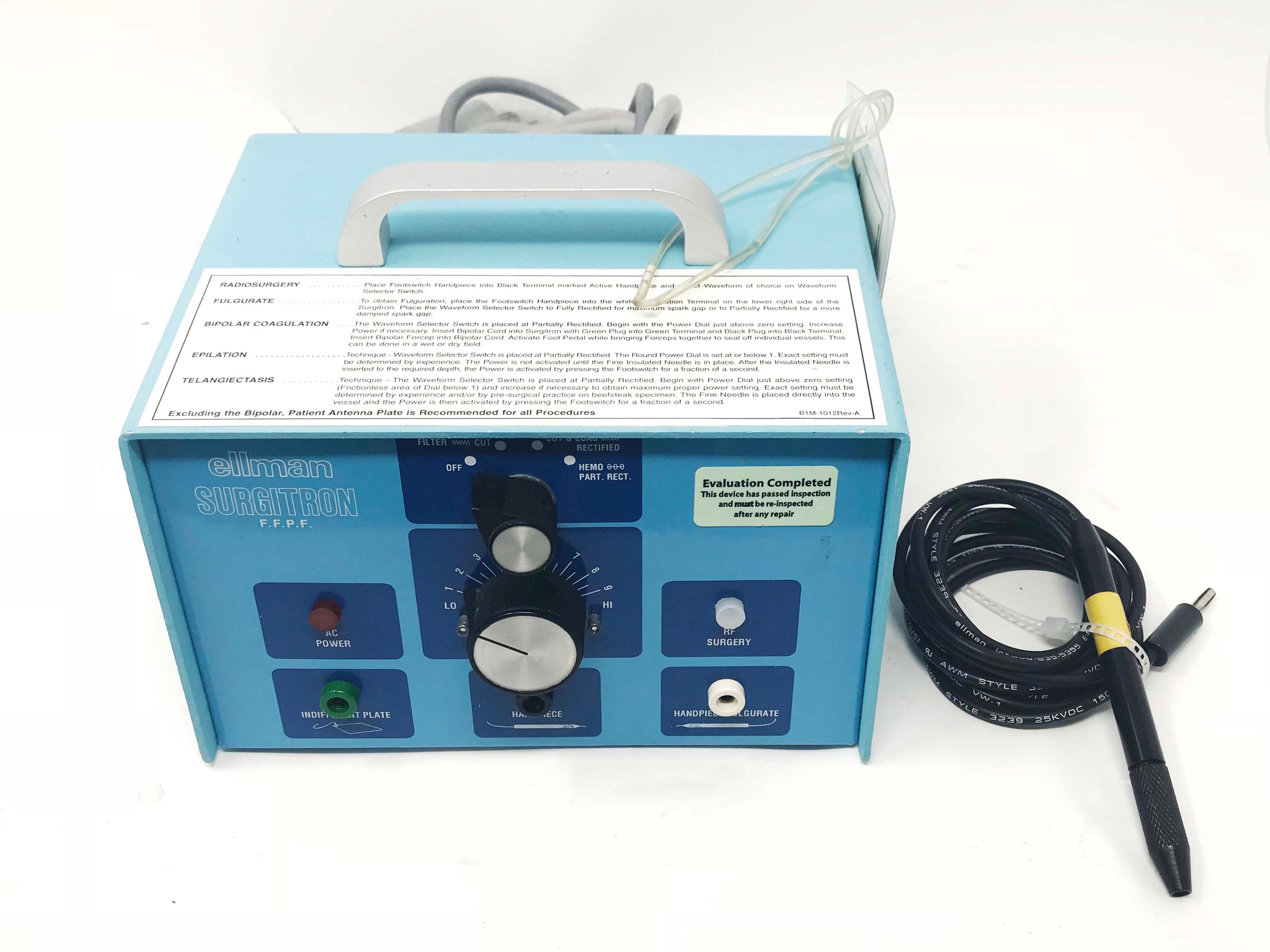 Ellman RF ESU Surgitron FFPF 140W Electrosurgical Generator w/ Metal Handpiece