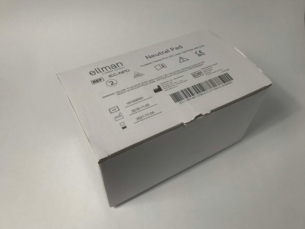 Ellman RF Electrosurgical Patient Neutral Pads Large Split Cord IEC-NPD 25/Box