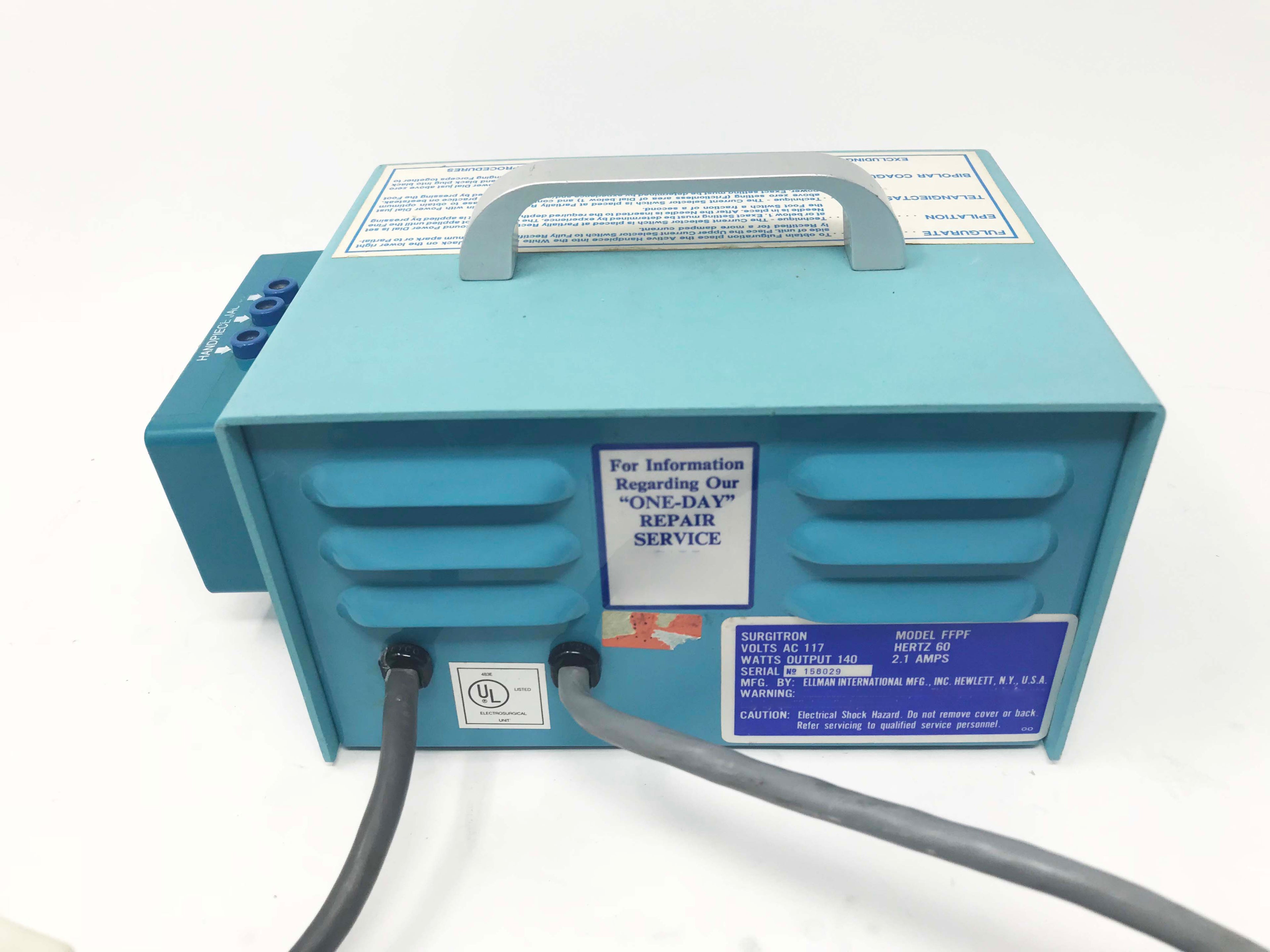Ellman Surgitron FFPF RF Electrosurgical Generator ESU w/ Fingerswitch Adapter