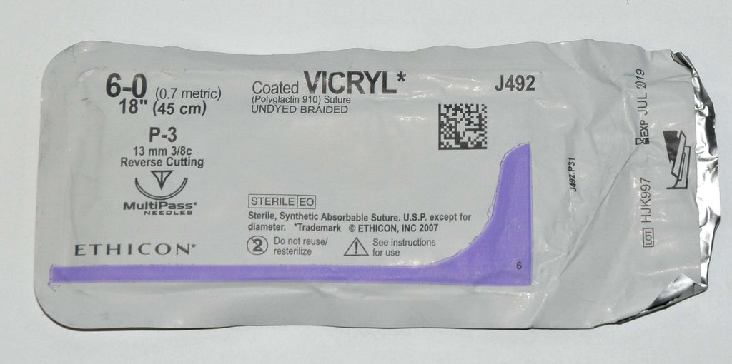 Ethicon 5-0 6-0 Coated VICRYL J385 J492 Braided Reverse Sutures MIXED LOT x5Pcs