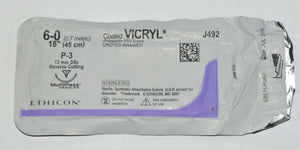 Ethicon 5-0 6-0 Coated VICRYL J385 J492 Braided Reverse Sutures MIXED LOT x5Pcs