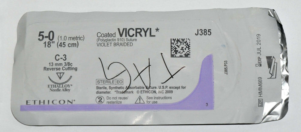 Ethicon 5-0 6-0 Coated VICRYL Sutures J385 J492 Braided Reverse Sutures LOT x5