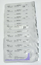 Ethicon 6-0 Coated VICRYL J492 Undyed Braided Reverse Cutting Suture (x12 Pcs)