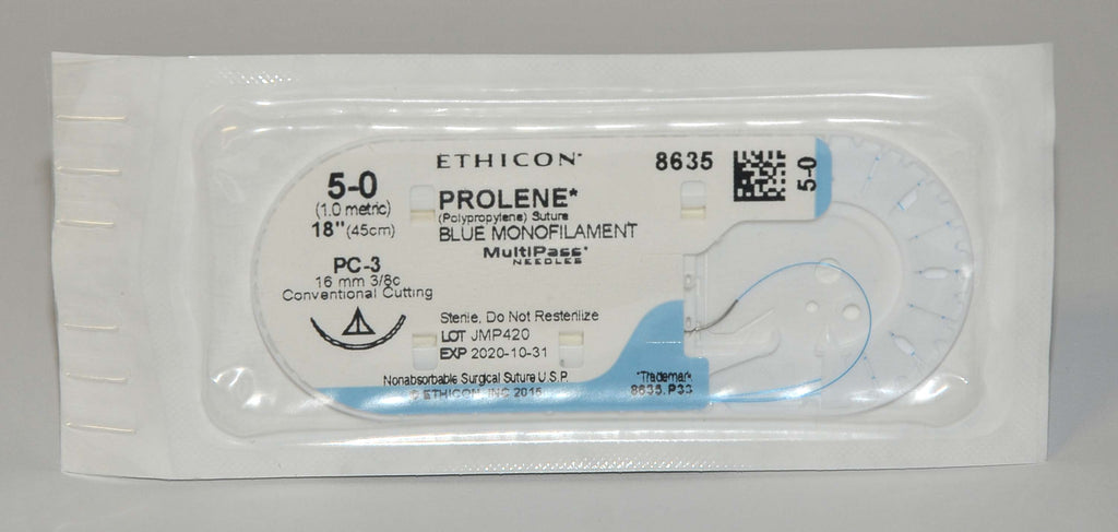 Ethicon PROLENE 5-0 8635 Blue Monofilament 18" Conventional Cutting Suture LOT