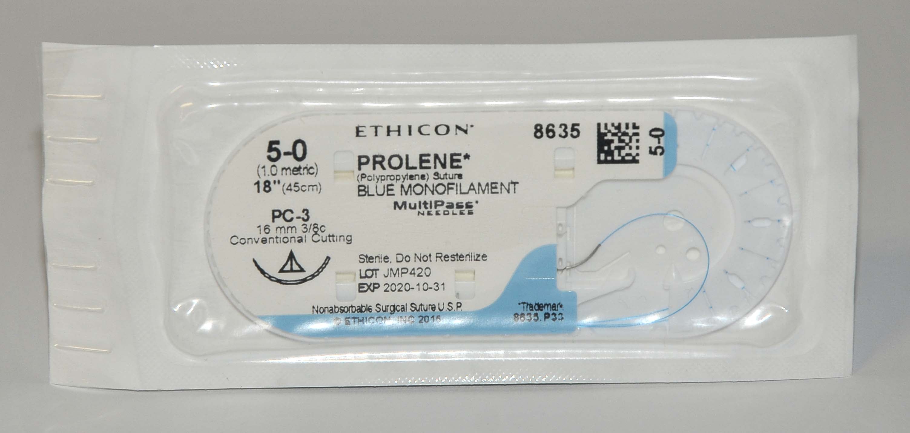 Ethicon PROLENE 5-0 8635 Blue Monofilament 18" Conventional Cutting Suture LOT